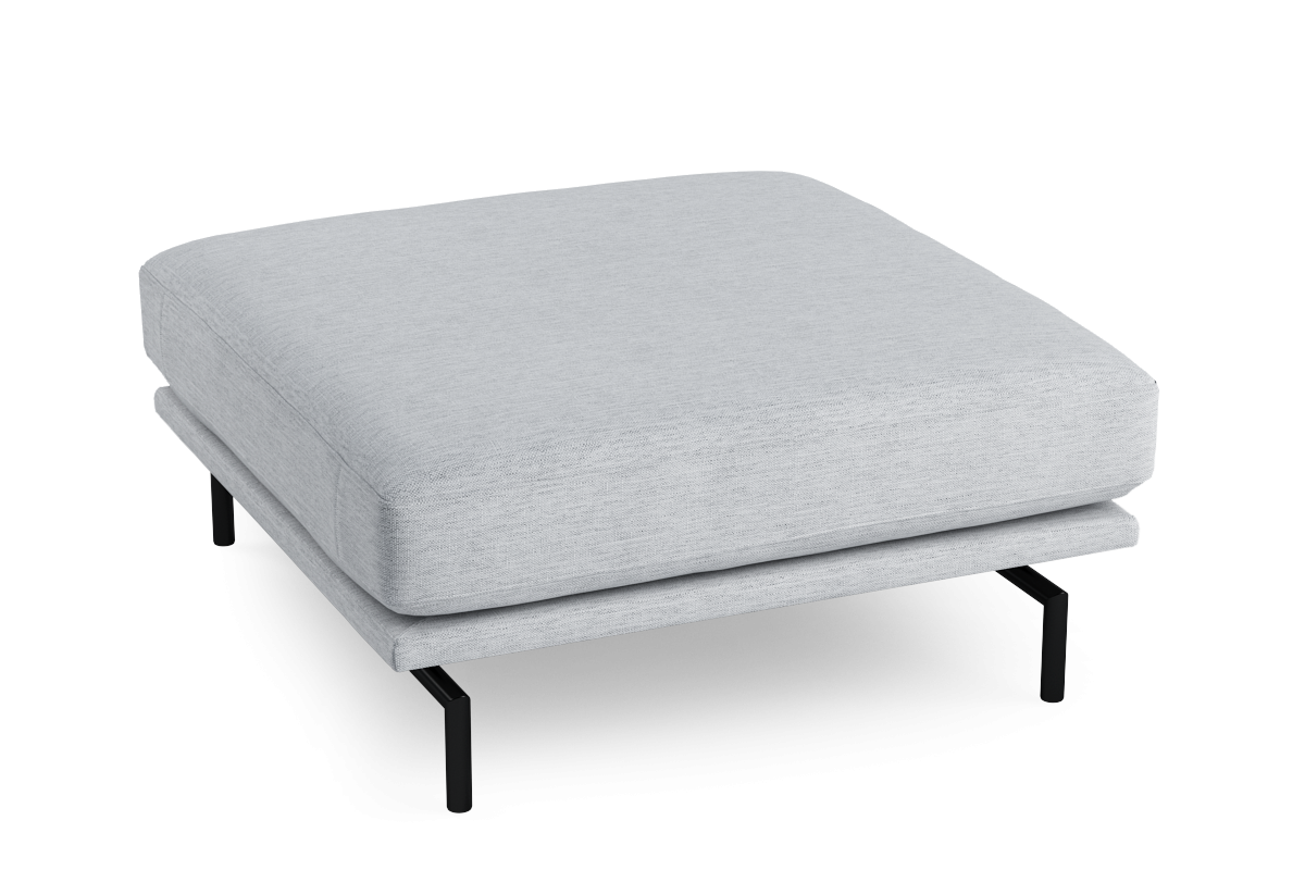 Puff BRIXTON gepolstert mit schwarzem Fuß