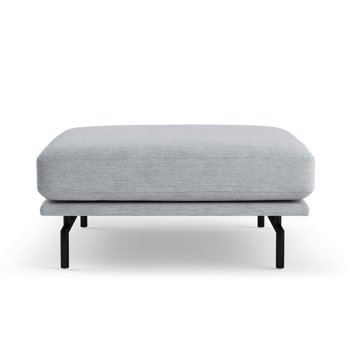 Puff BRIXTON gepolstert mit schwarzem Fuß