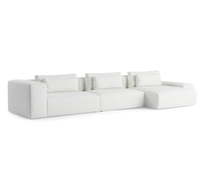 Modularer 5-Sitzer Ecksofa rechts FLAVIO gepolstert