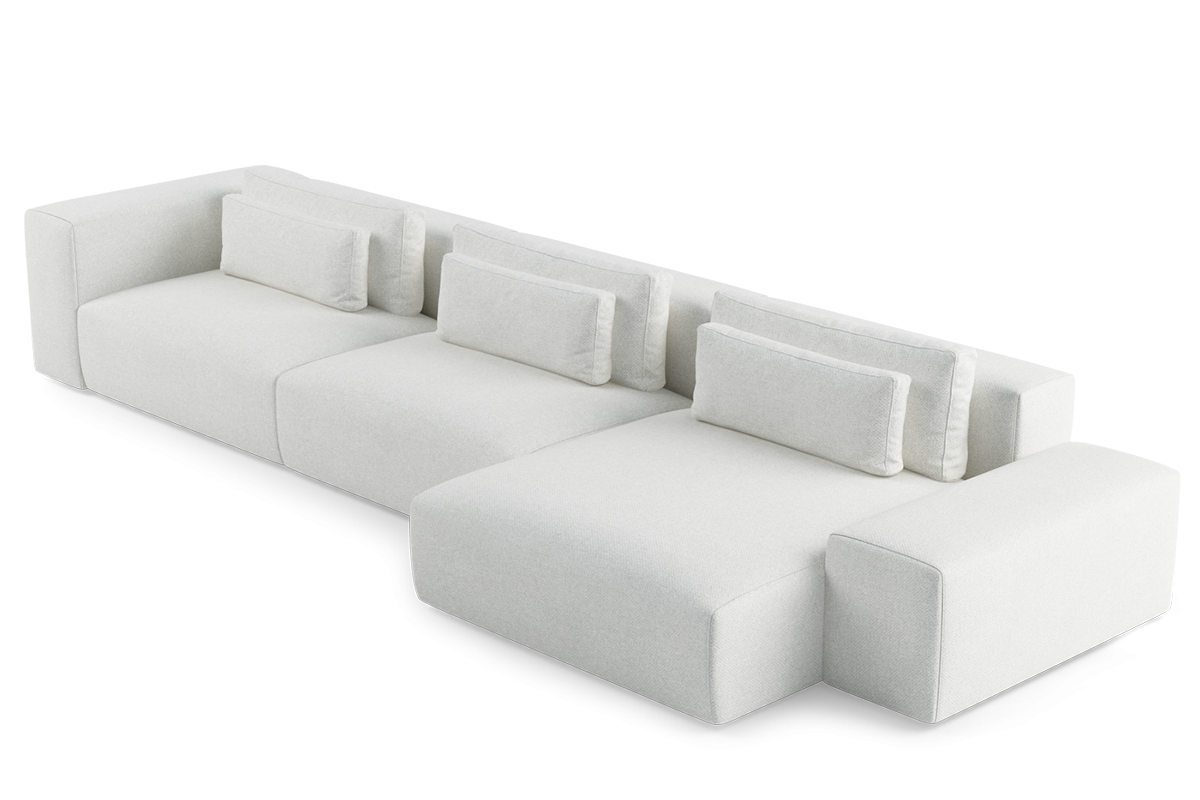 Modularer 5-Sitzer Ecksofa rechts FLAVIO gepolstert
