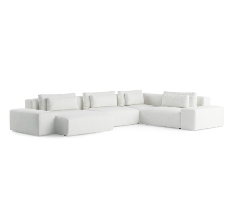Right-facing U-shaped modular sofa FLAVIO upholstered
