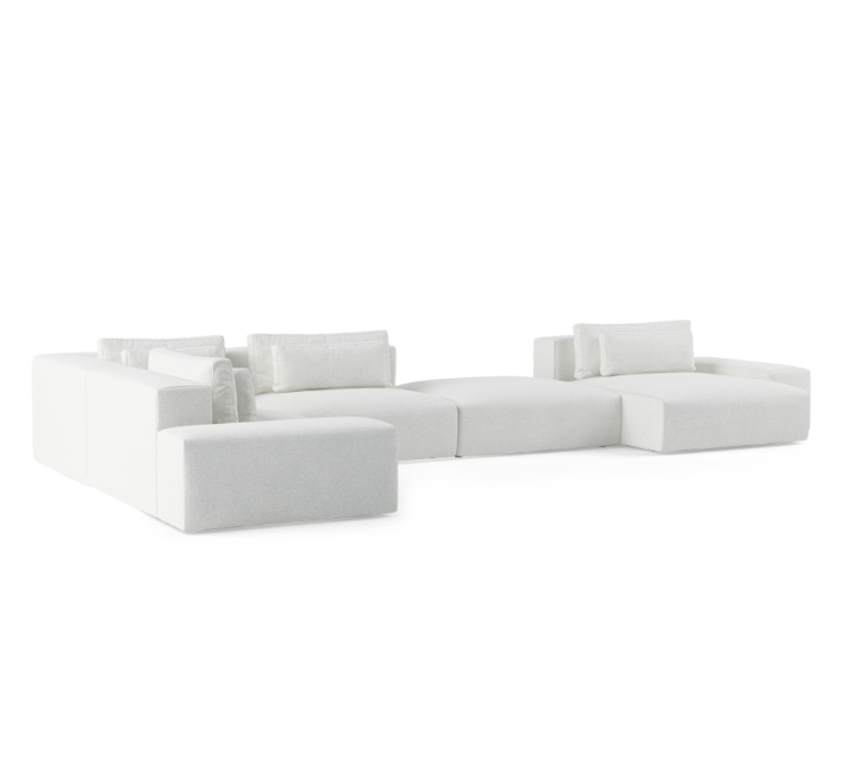 Modularer 6-Sitzer Ecksofa rechts FLAVIO gepolstert