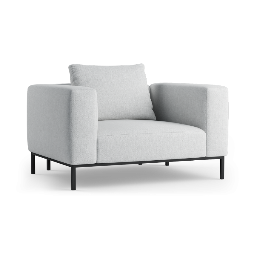 Fauteuil HOLDEN gestoffeerd met zwarte basis