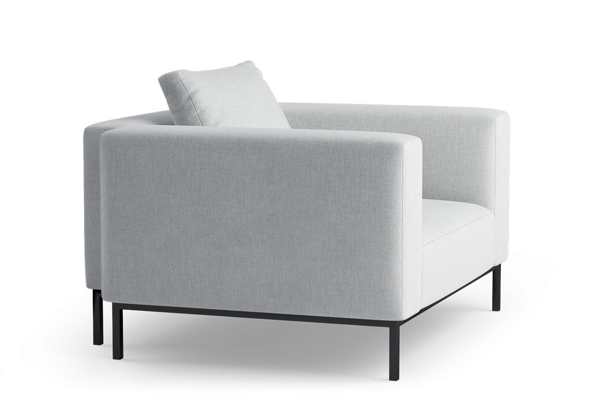 Fauteuil HOLDEN gestoffeerd met zwarte basis