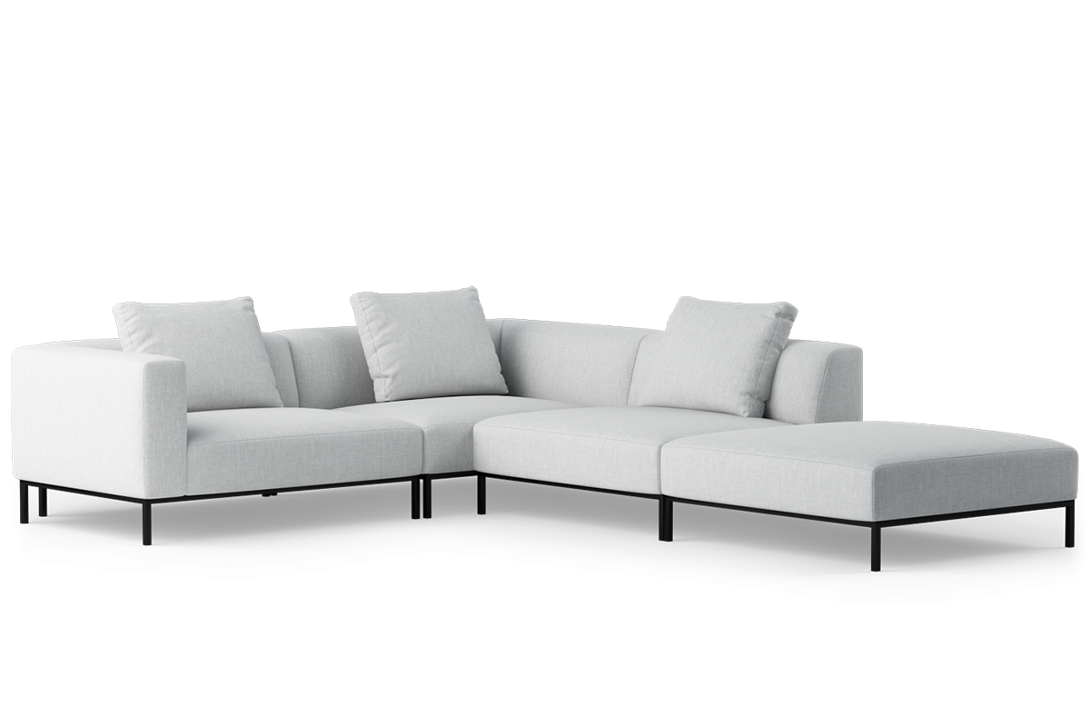 Open rechter module bank HOLDEN gestoffeerd met zwarte basis