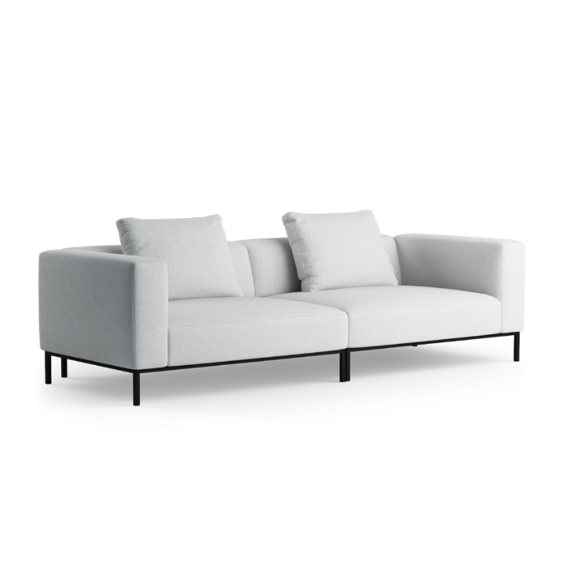 Modulares 3-Sitzer-Sofa HOLDEN mit schwarzem Gestell