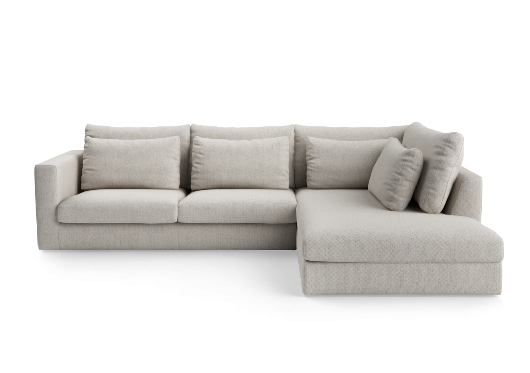 Modularer 4-Sitzer-Ecksofa rechts NUVIA gepolstert