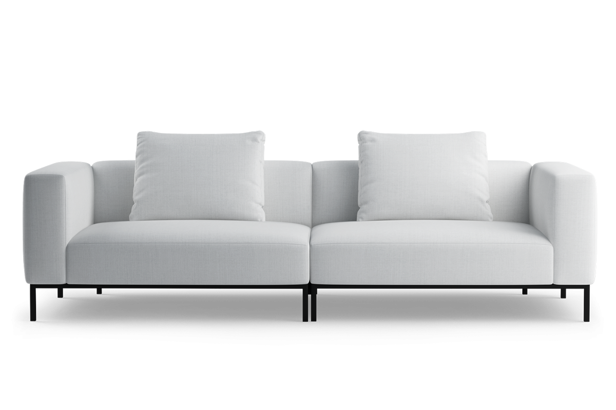 Modulares 3-Sitzer-Sofa HOLDEN mit schwarzem Gestell