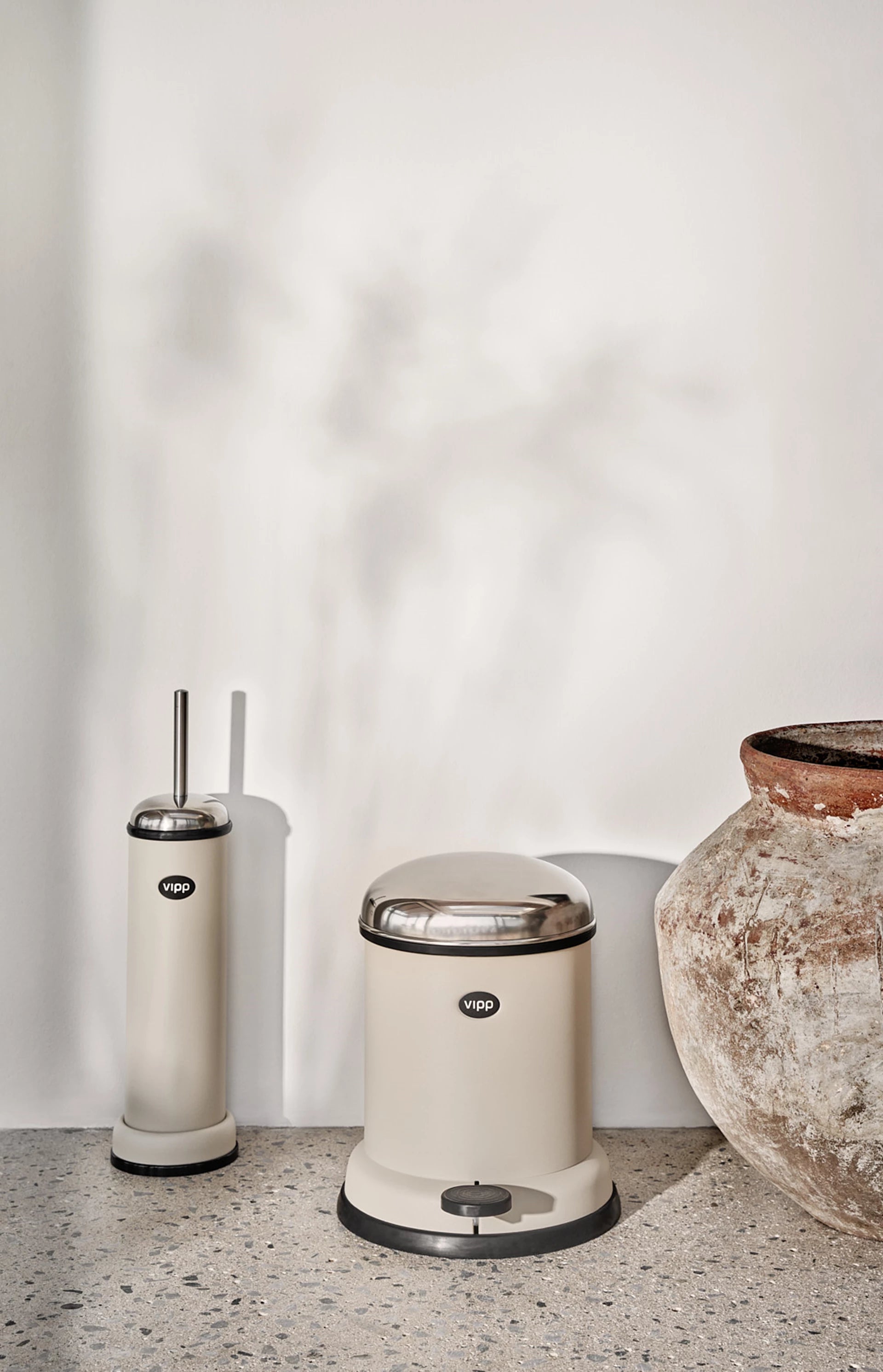 Pedalen prullenbak beige