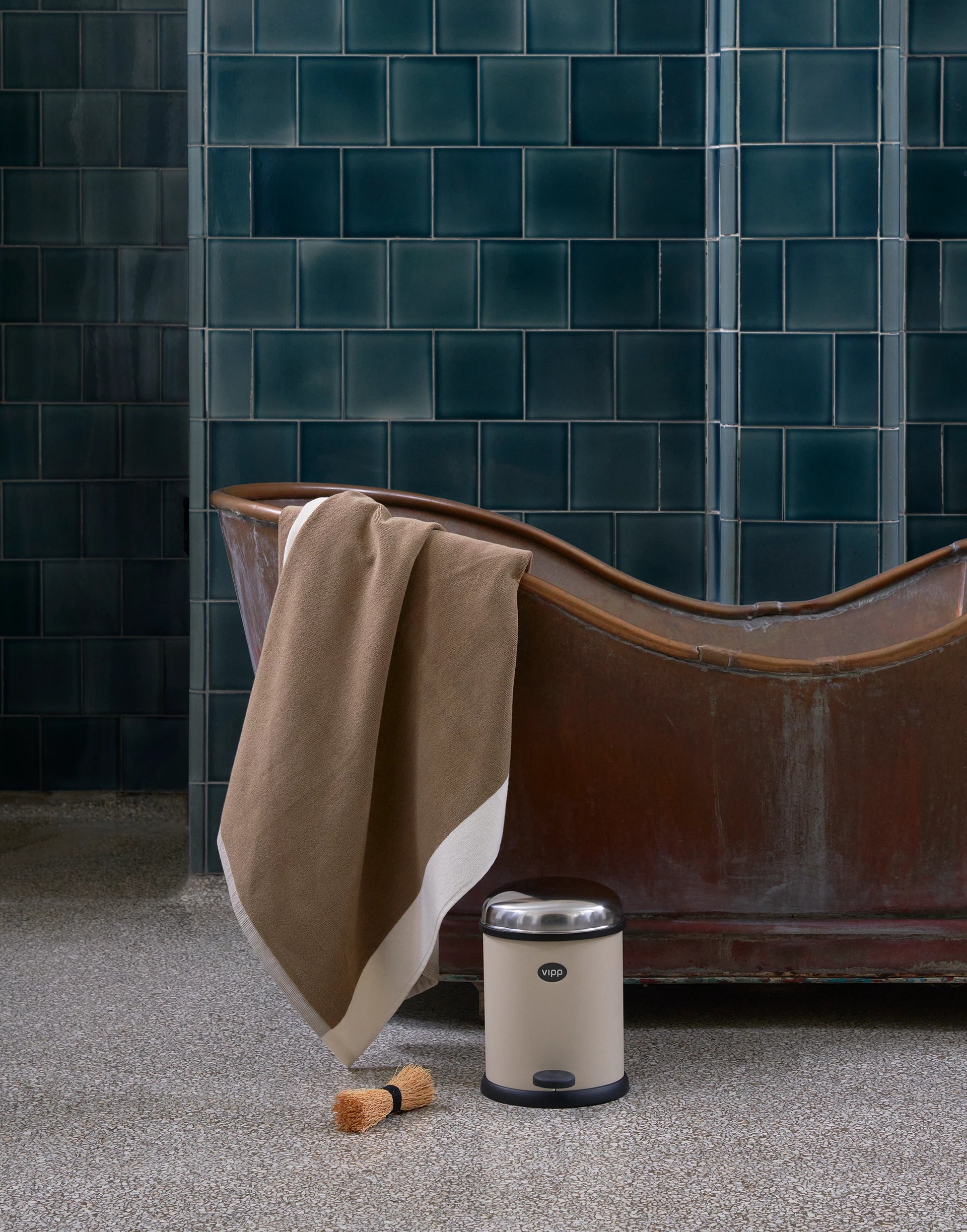 Pedalen prullenbak beige