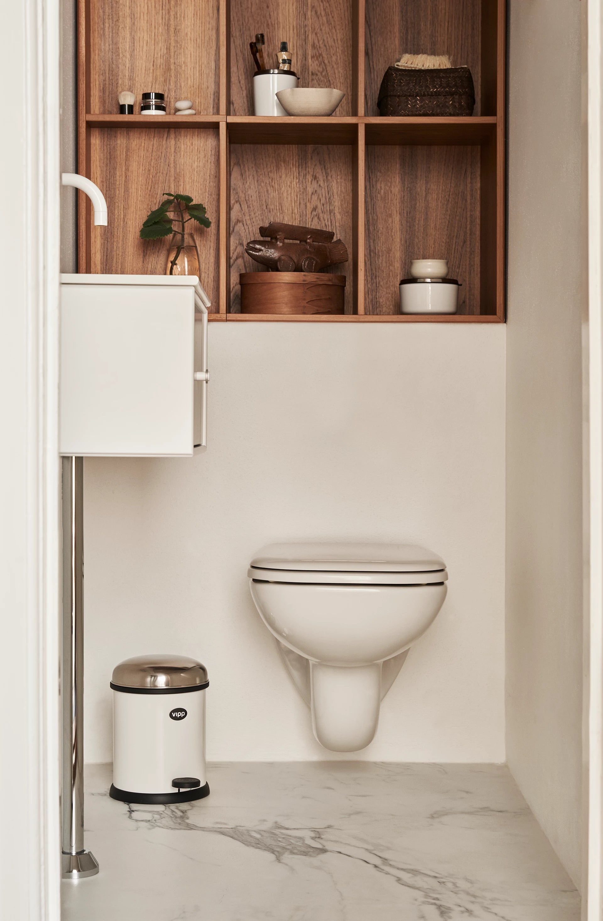 Pedalen prullenbak wit