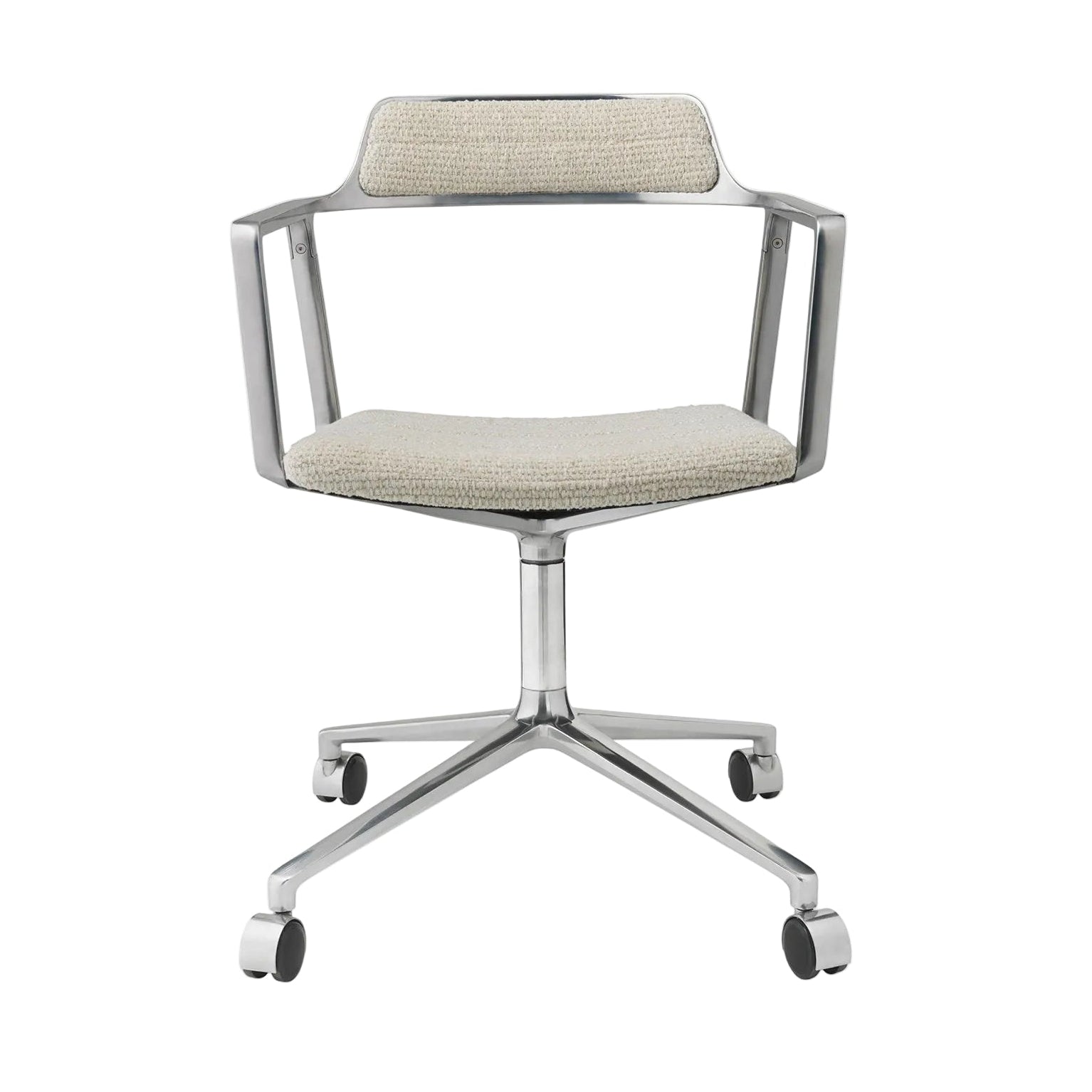 Bureau stoel 452 lichtgrijze stof met metalen basis