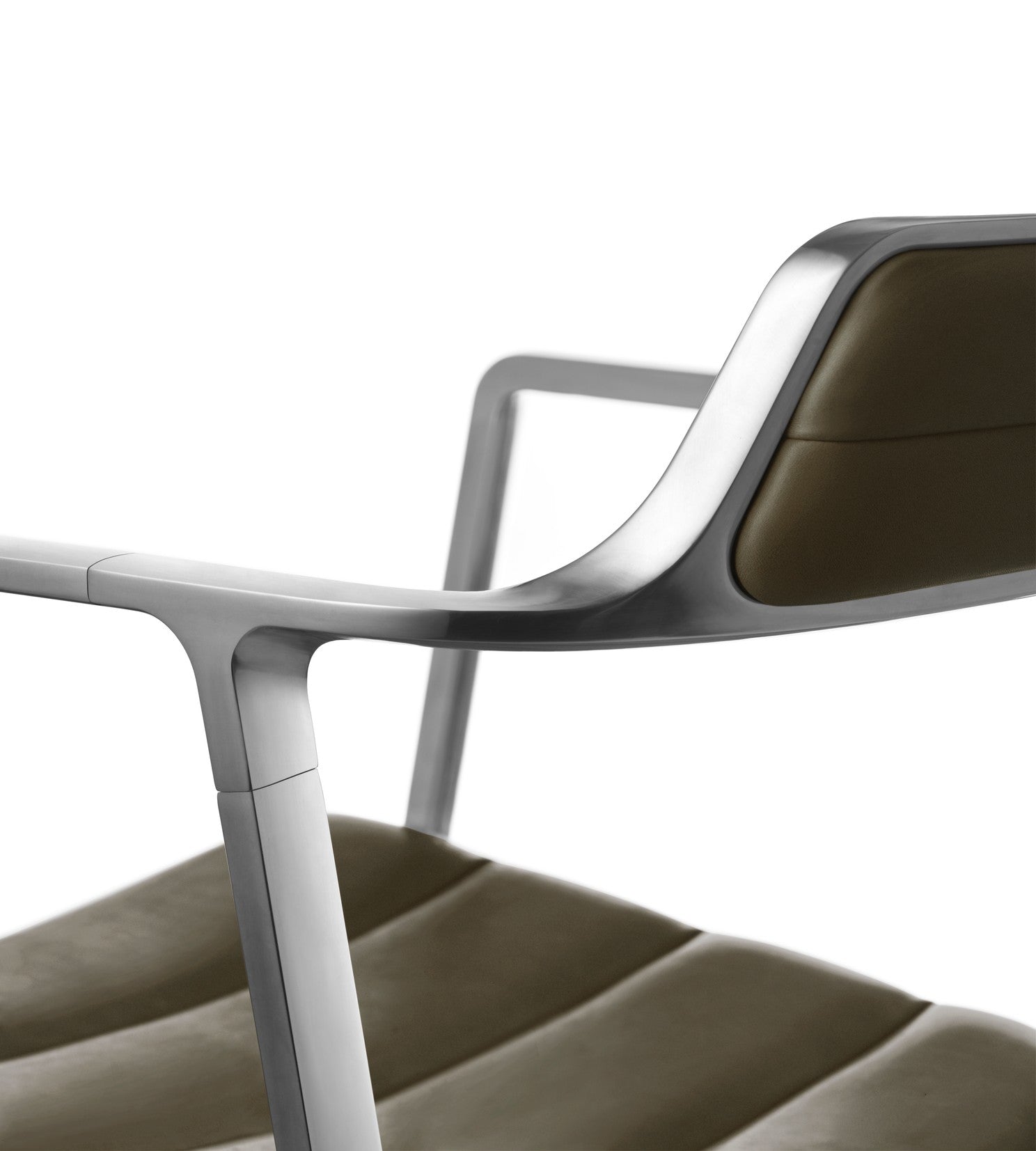 Bureau stoel 452 groene leer met metalen basis