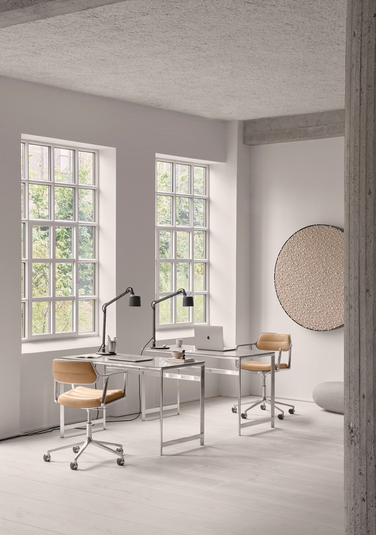 Bureau stoel 453+ zwarte leer met metalen basis