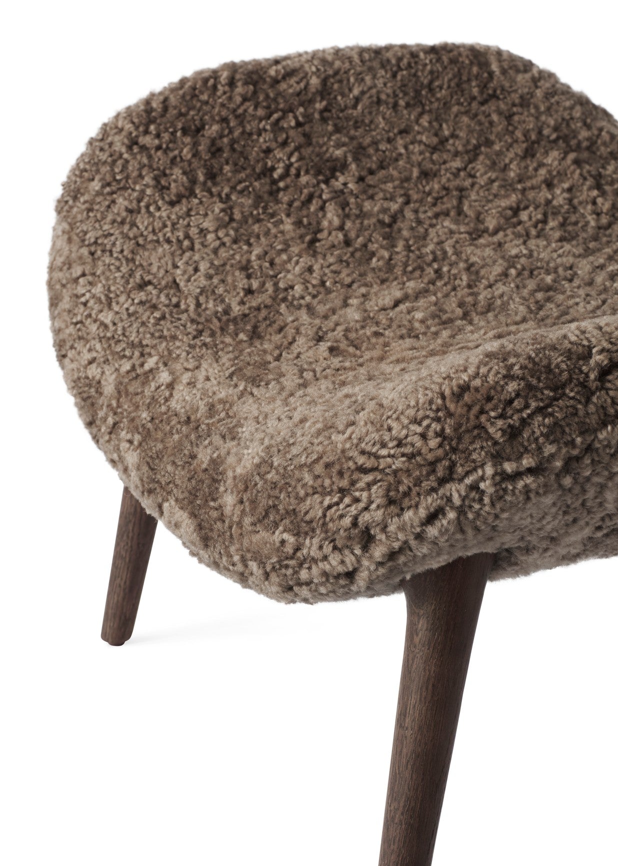 Hocker LODGE braun Schaf mit dunklem Eichenfuß