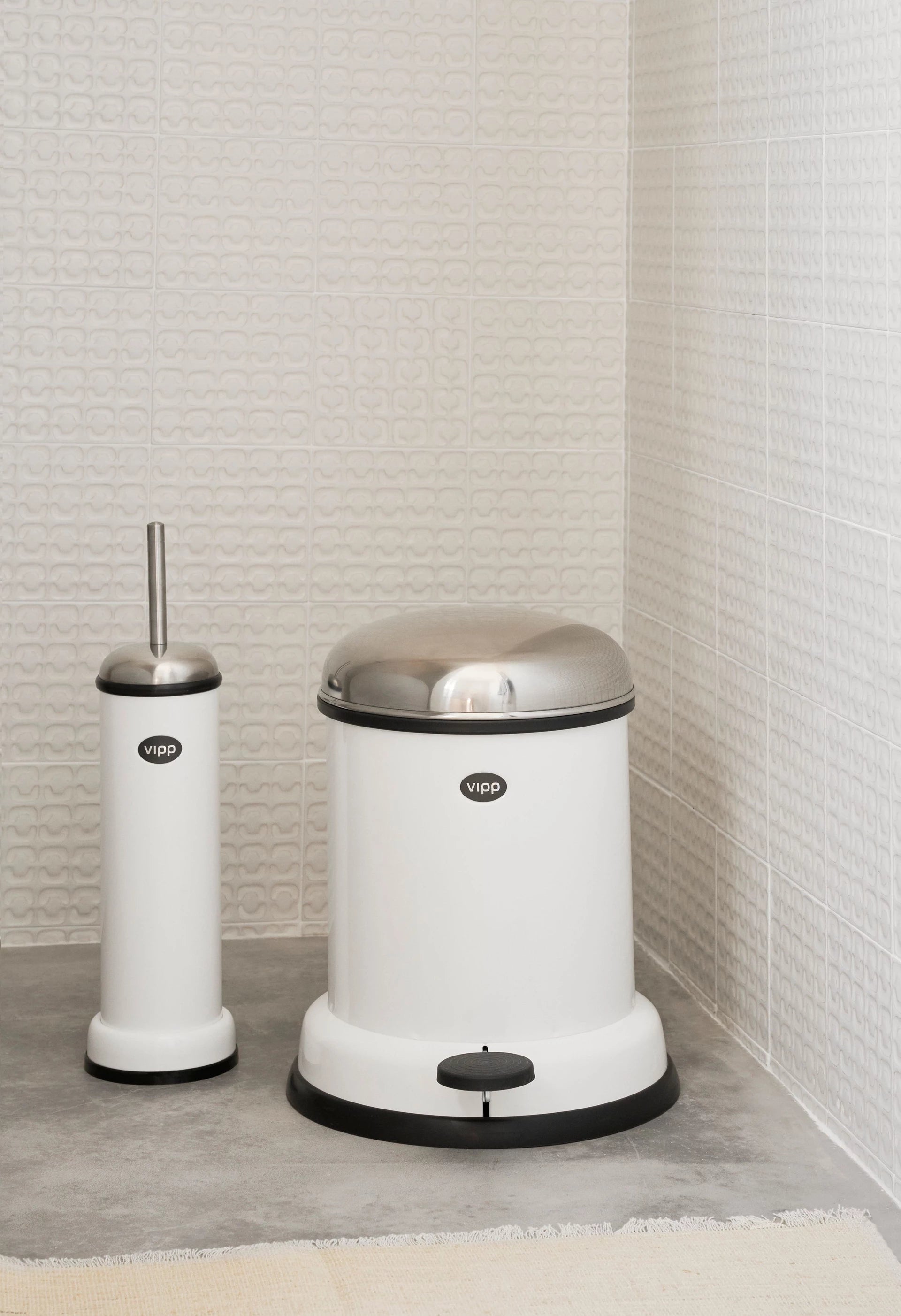 Pedalen prullenbak wit