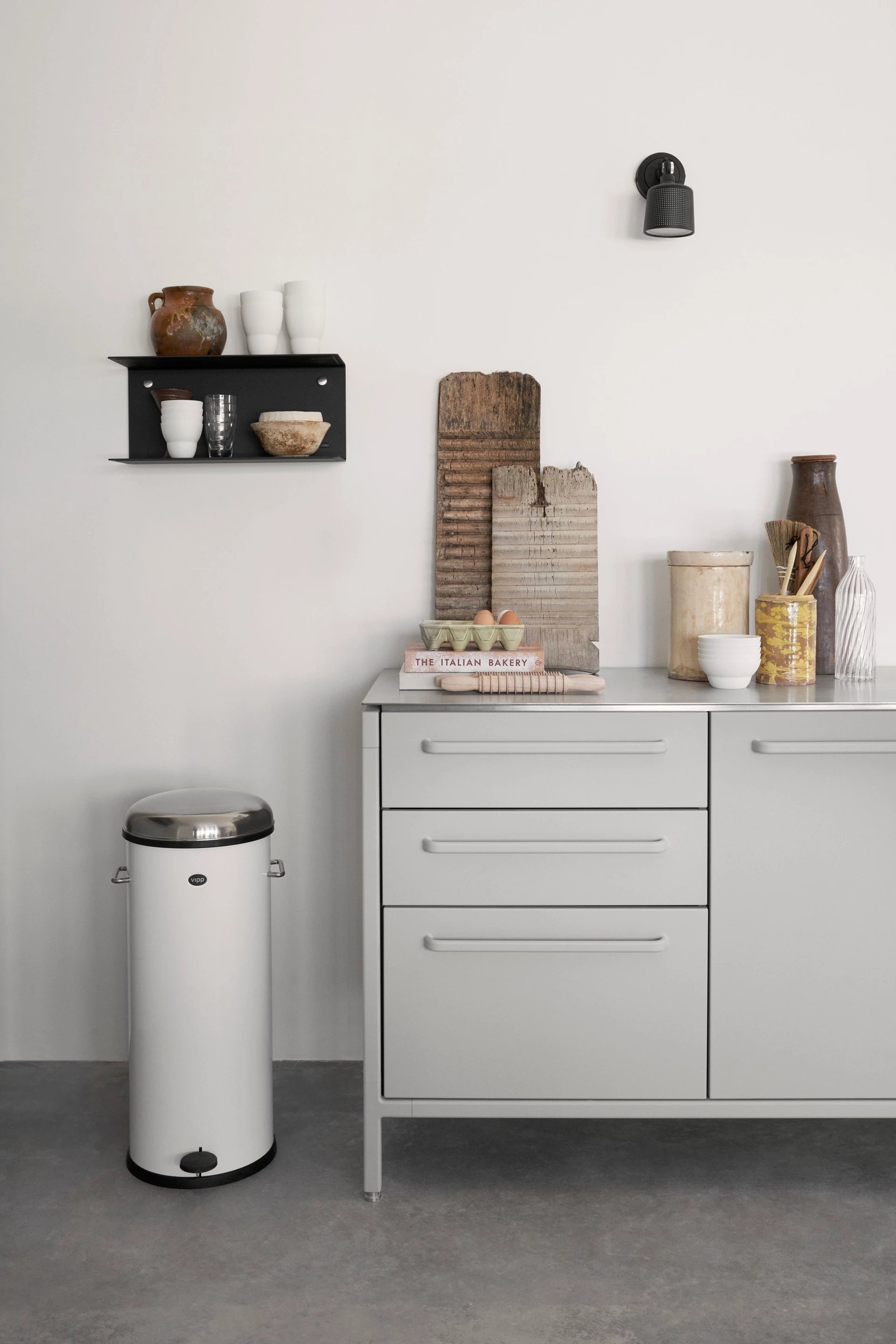 Pedalen prullenbak wit