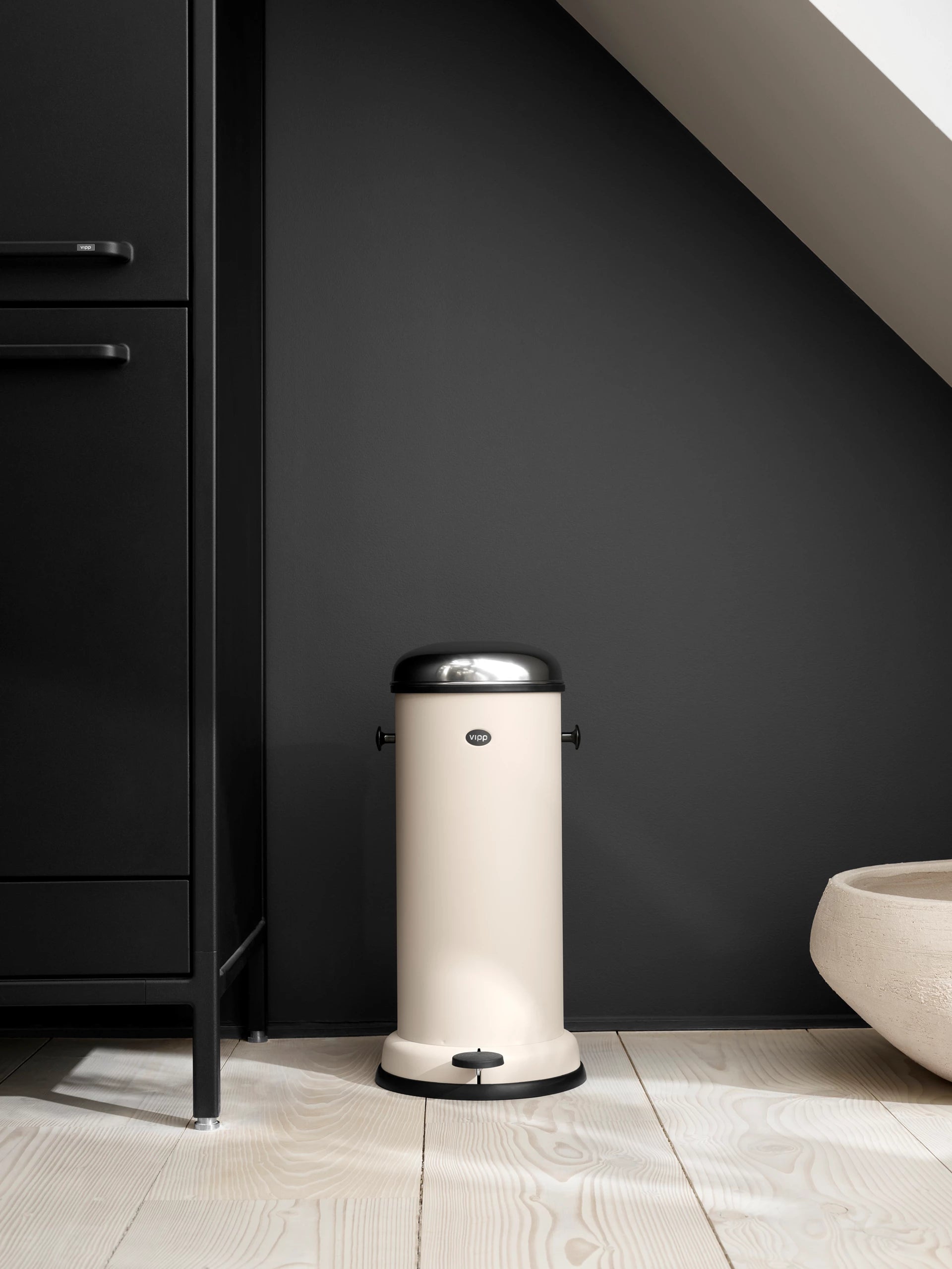 Pedalen prullenbak beige