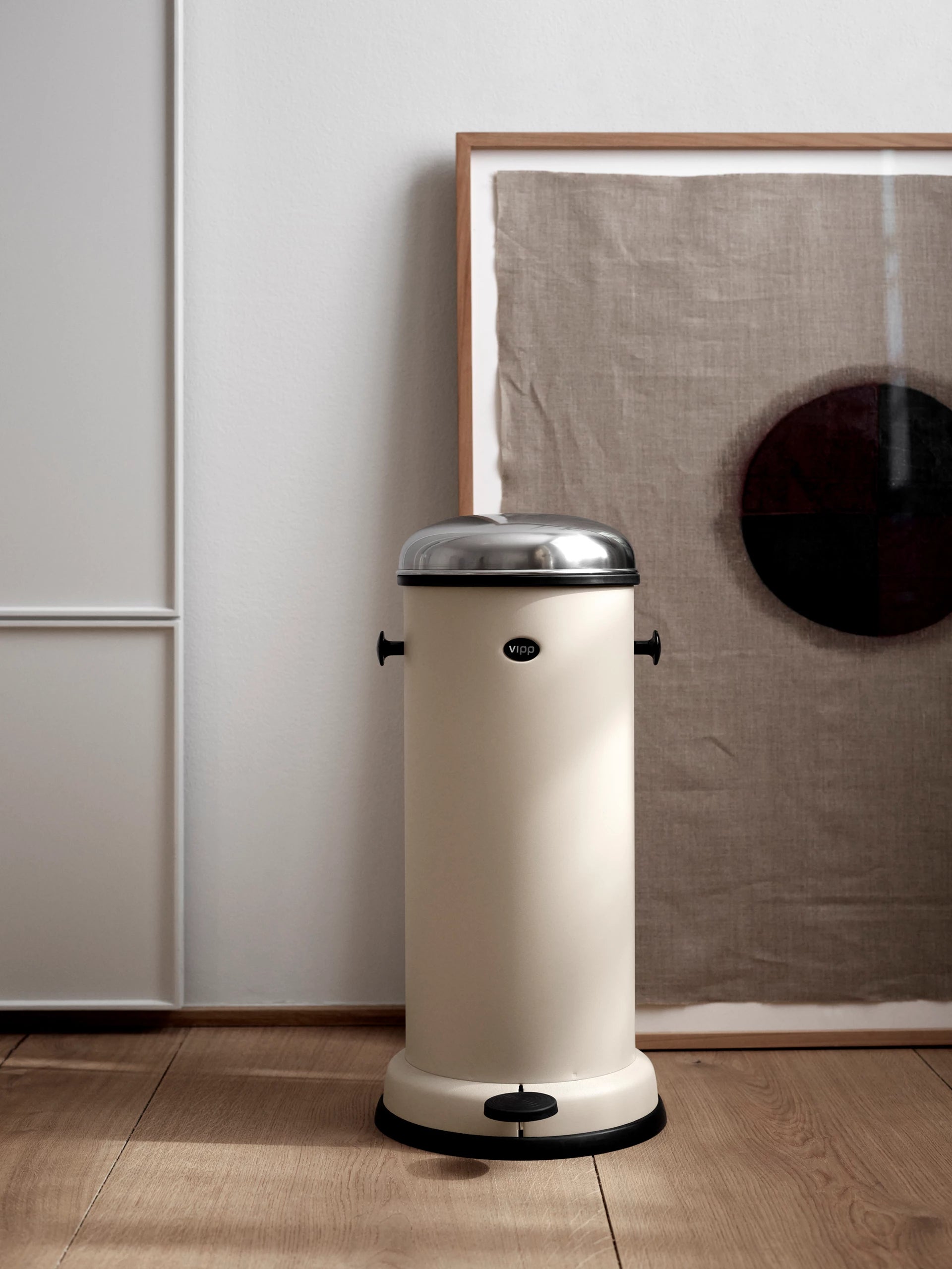 Pedalen prullenbak beige