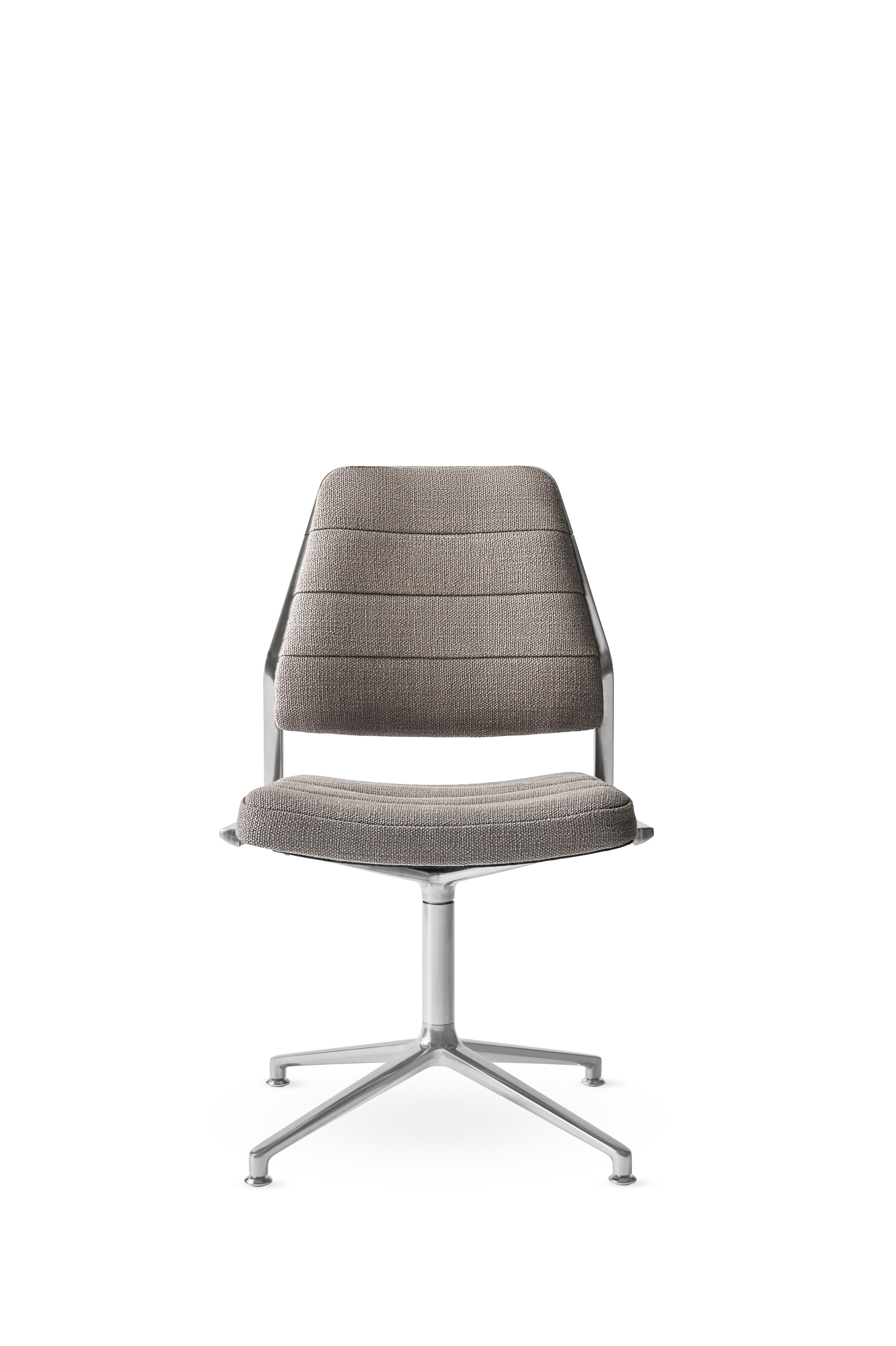 Bureau stoel 454 grijze stof met metalen basis