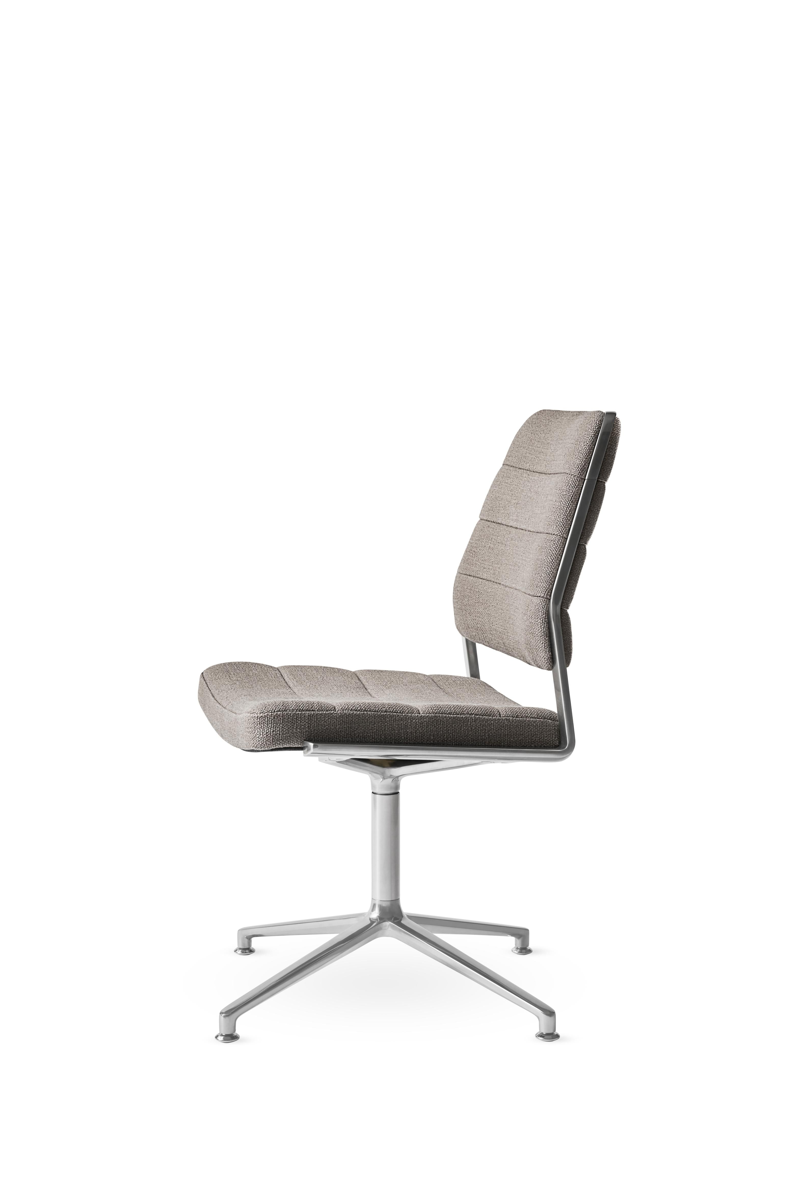 Bureau stoel 454 grijze stof met metalen basis