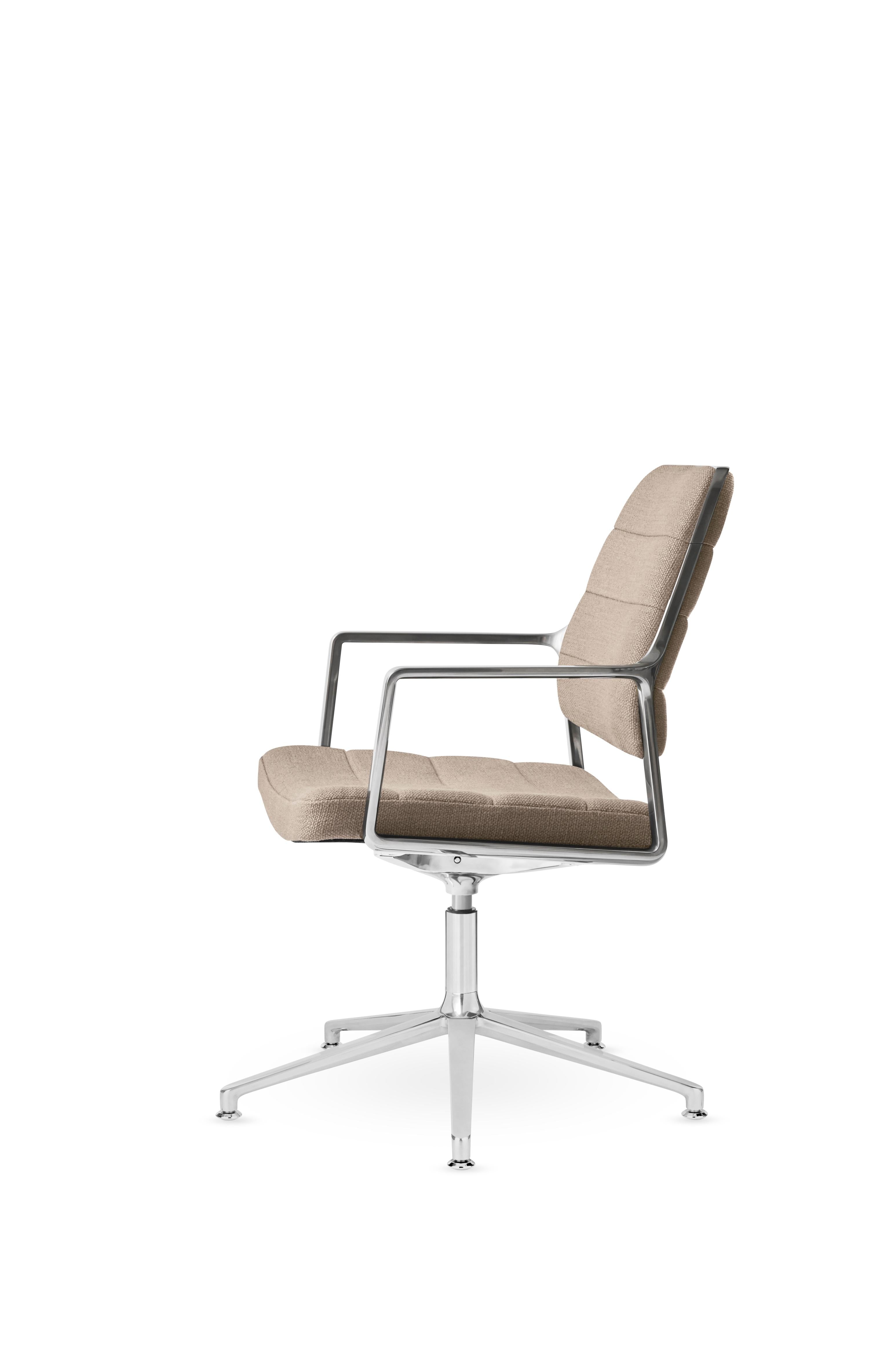 Bureau stoel 455+ met zandkleurige stof en metalen basis