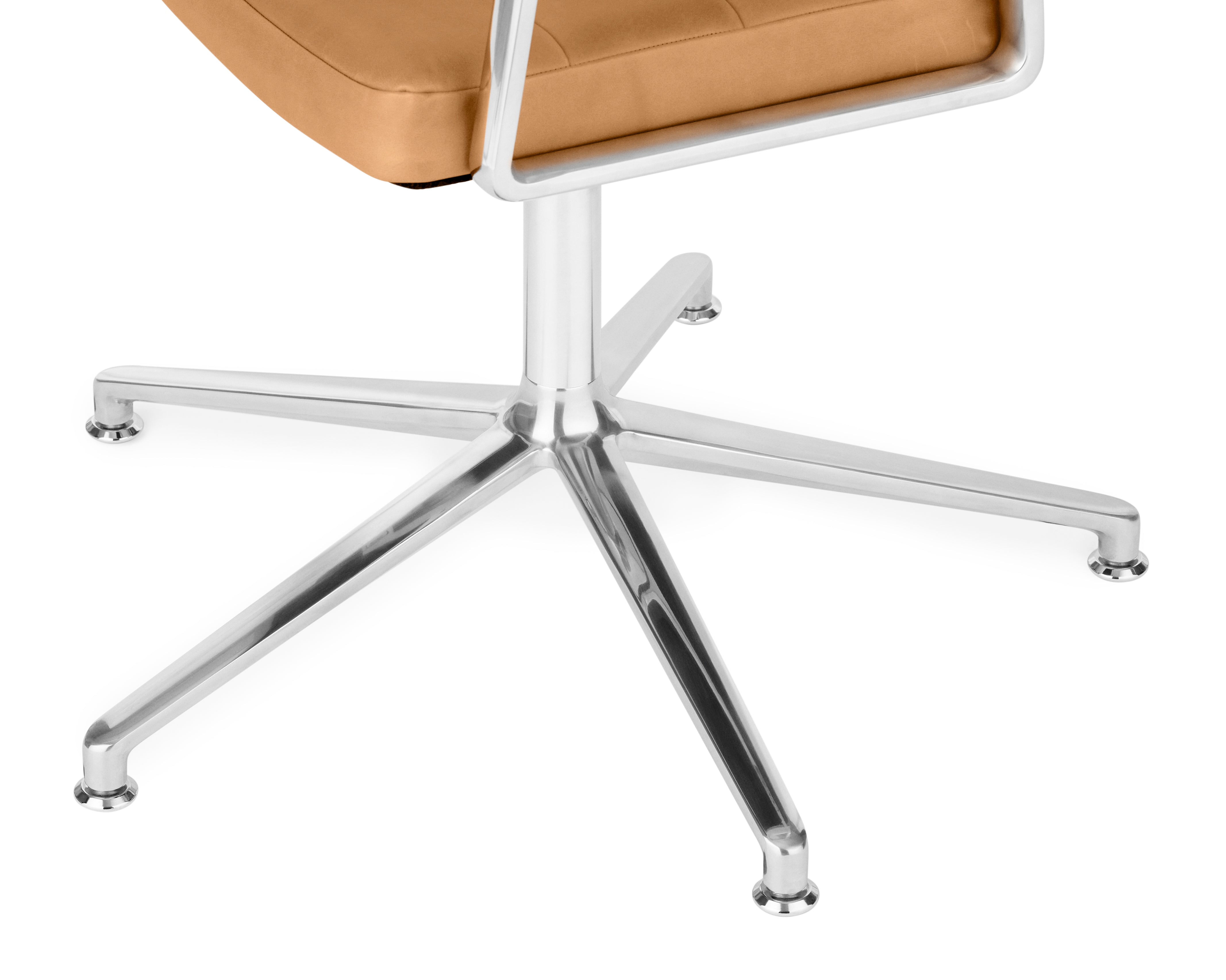 Bürostuhl 453+ karamellfarbene Leder mit Metallbasis