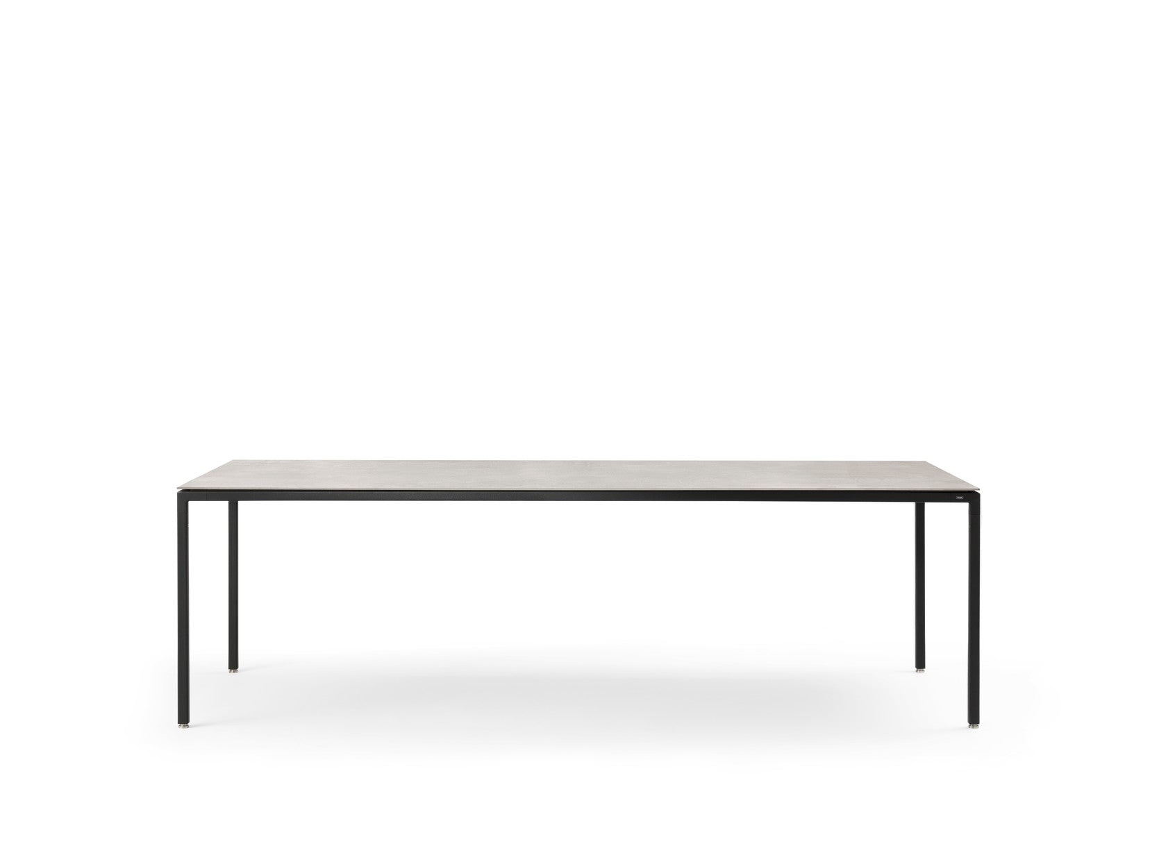 Tafel 971 grijs keramisch blad met donkere stalen basis