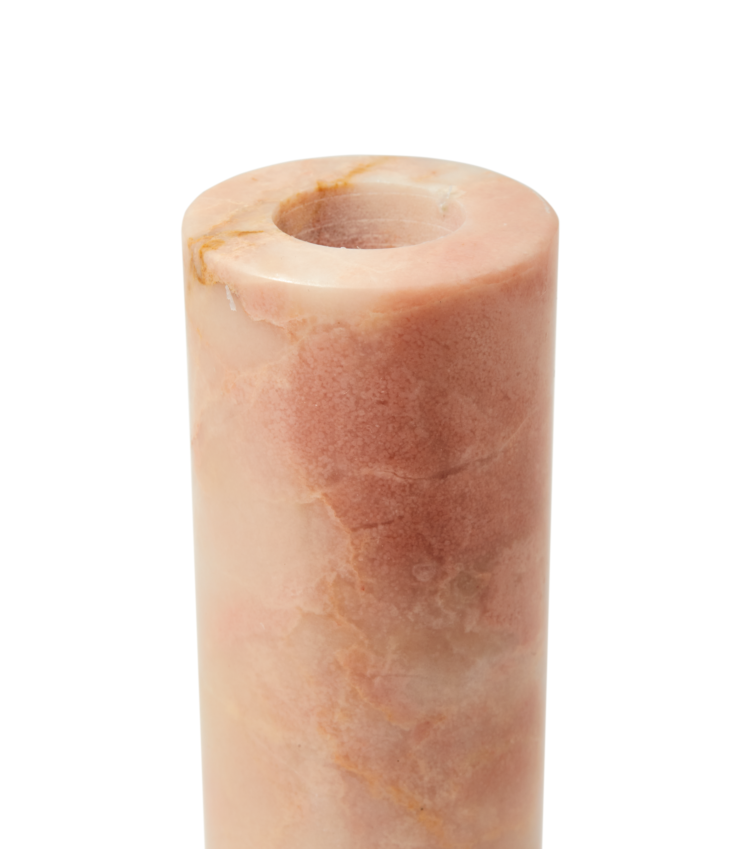 HERITAGE BELL candle holder in light pink marble