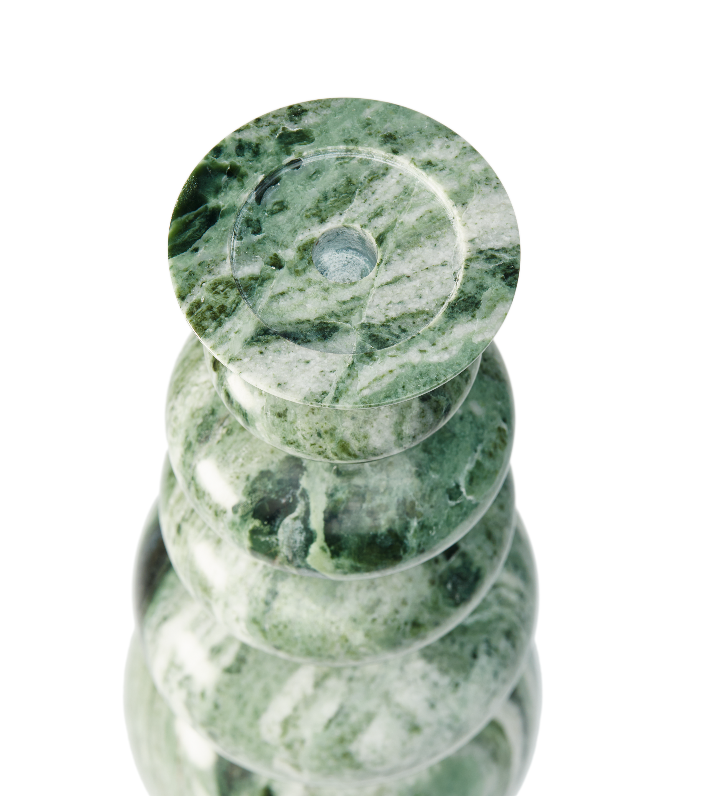 HERITAGE SPHERE candle holder dark green marble