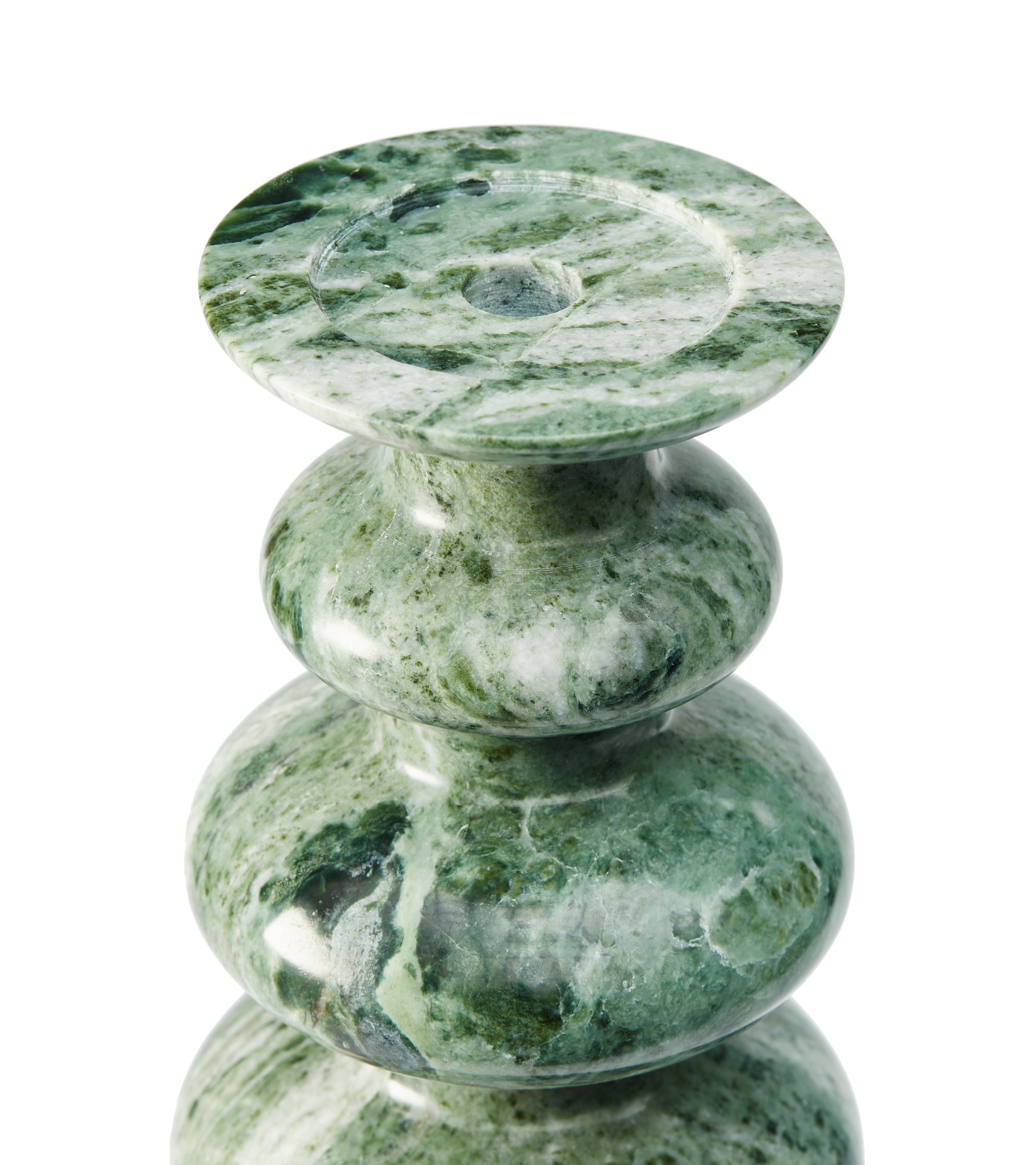 HERITAGE SPHERE candle holder dark green marble