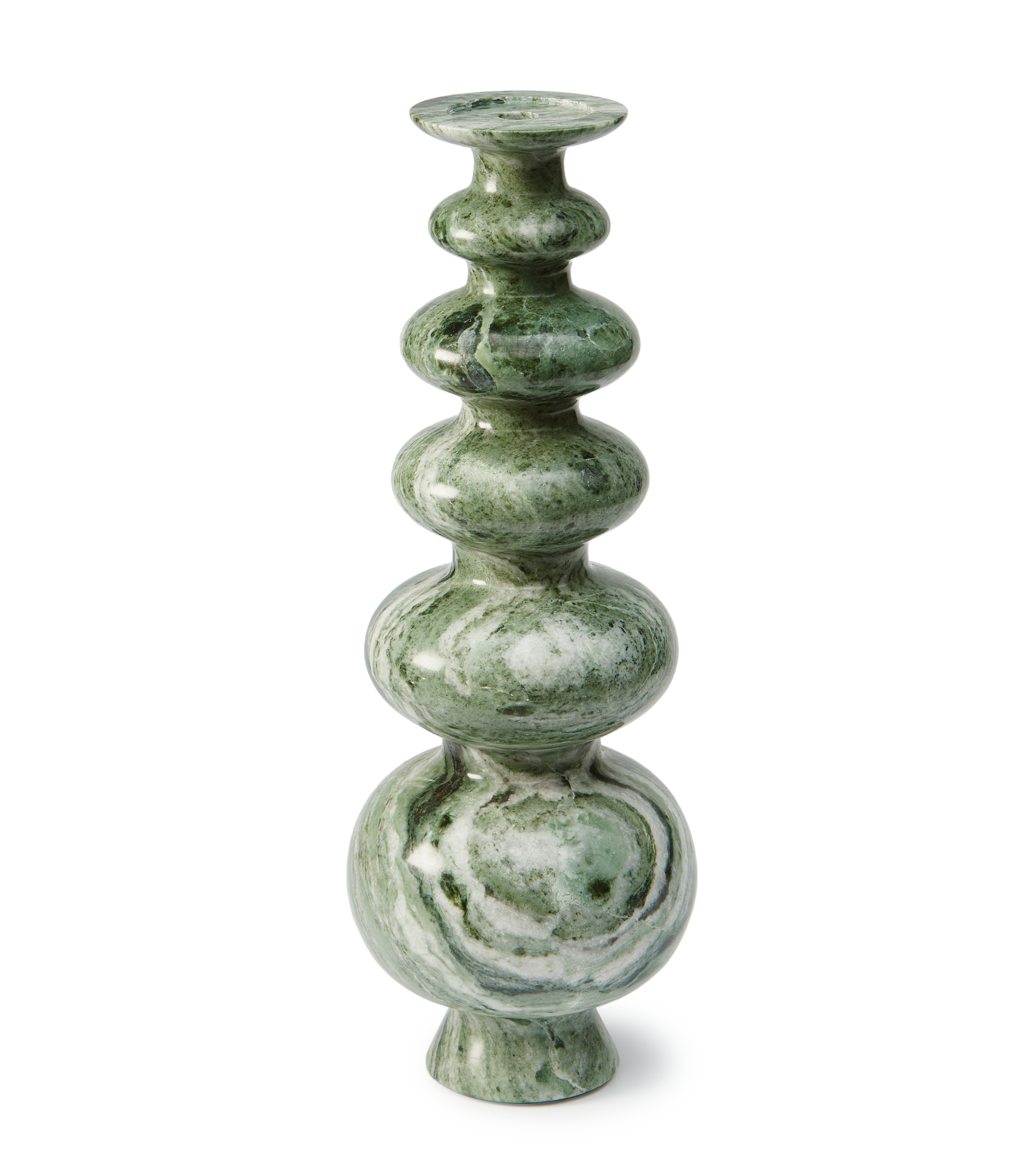 HERITAGE SPHERE candle holder dark green marble