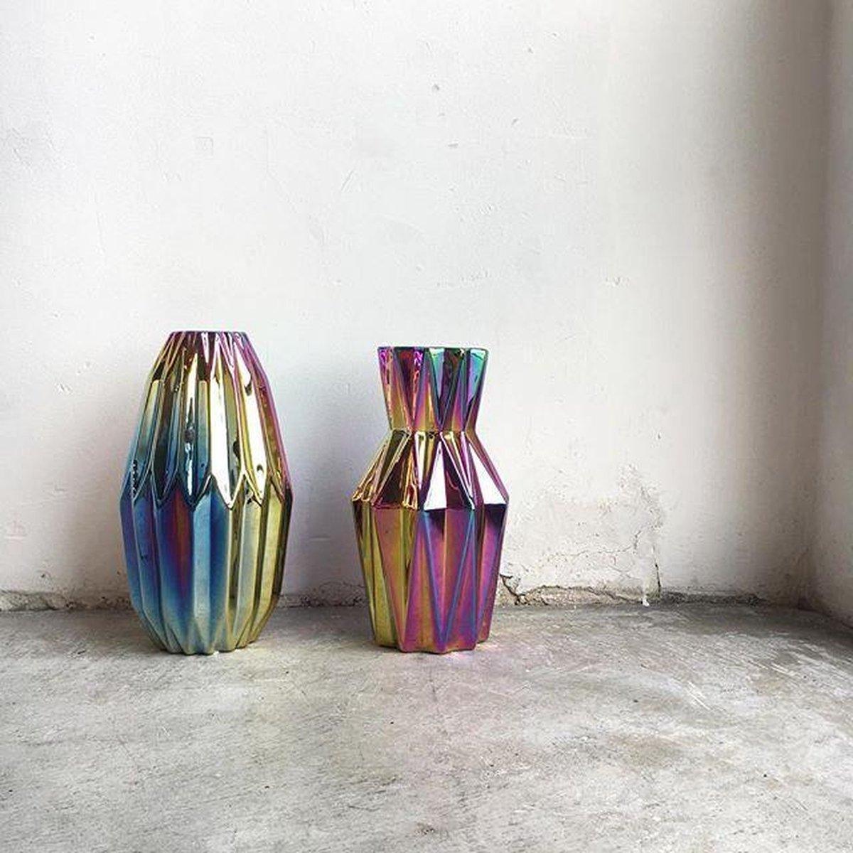 Wazon OILY FOLDS OVAL petrol Pols Potten Eye on Design