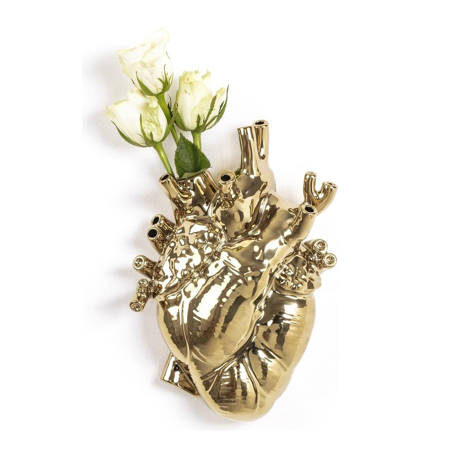 Wazon porcelanowy LOVE IN BLOOM złoty Seletti Eye on Design