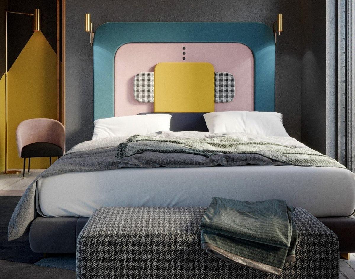 Wezgłowie PLUM 2 beżowy z morskim Happy Barok Eye on Design