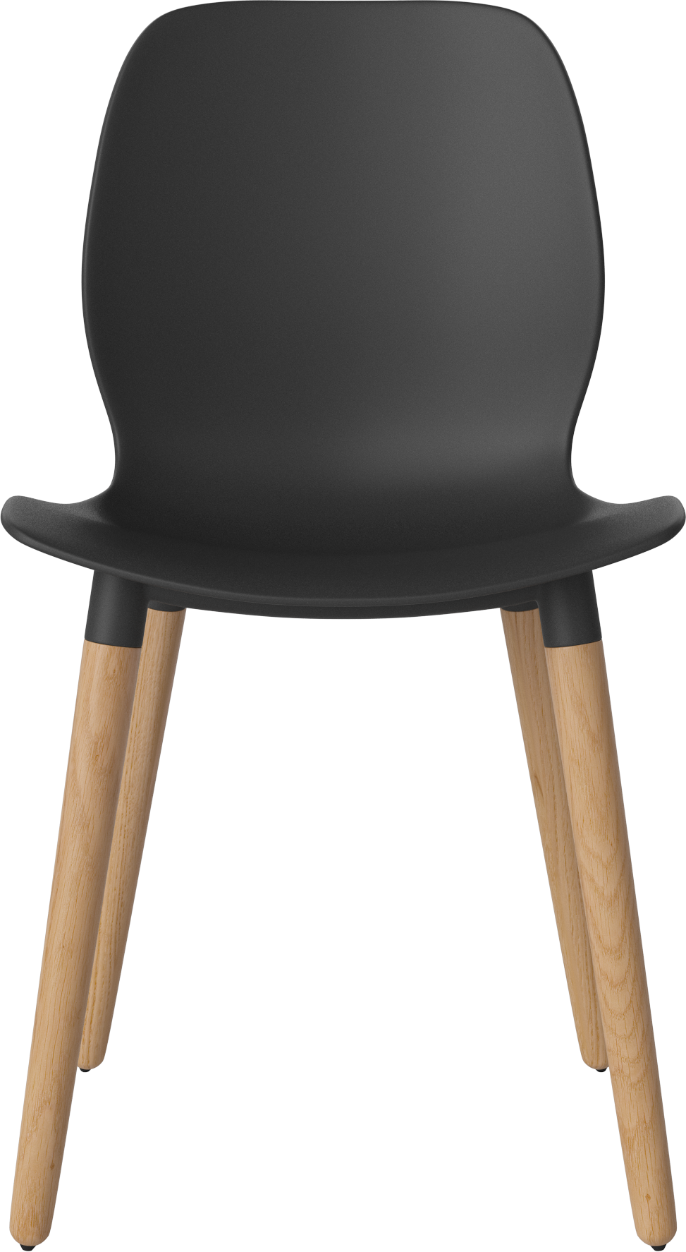 Zwarte SEED stoel met eikenhouten basis