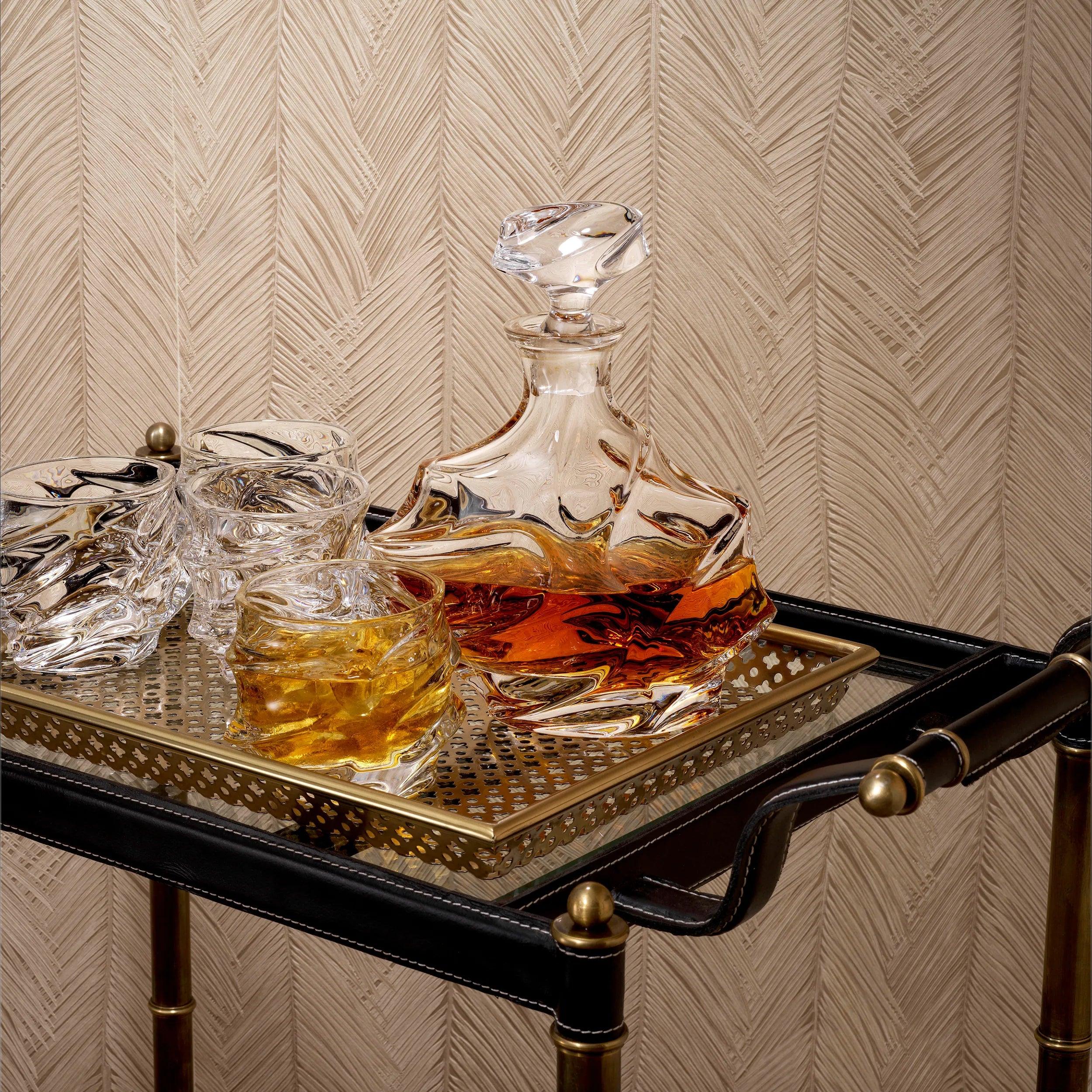 Wózek barowy PRINCESS czarna skóra Eichholtz Eye on Design