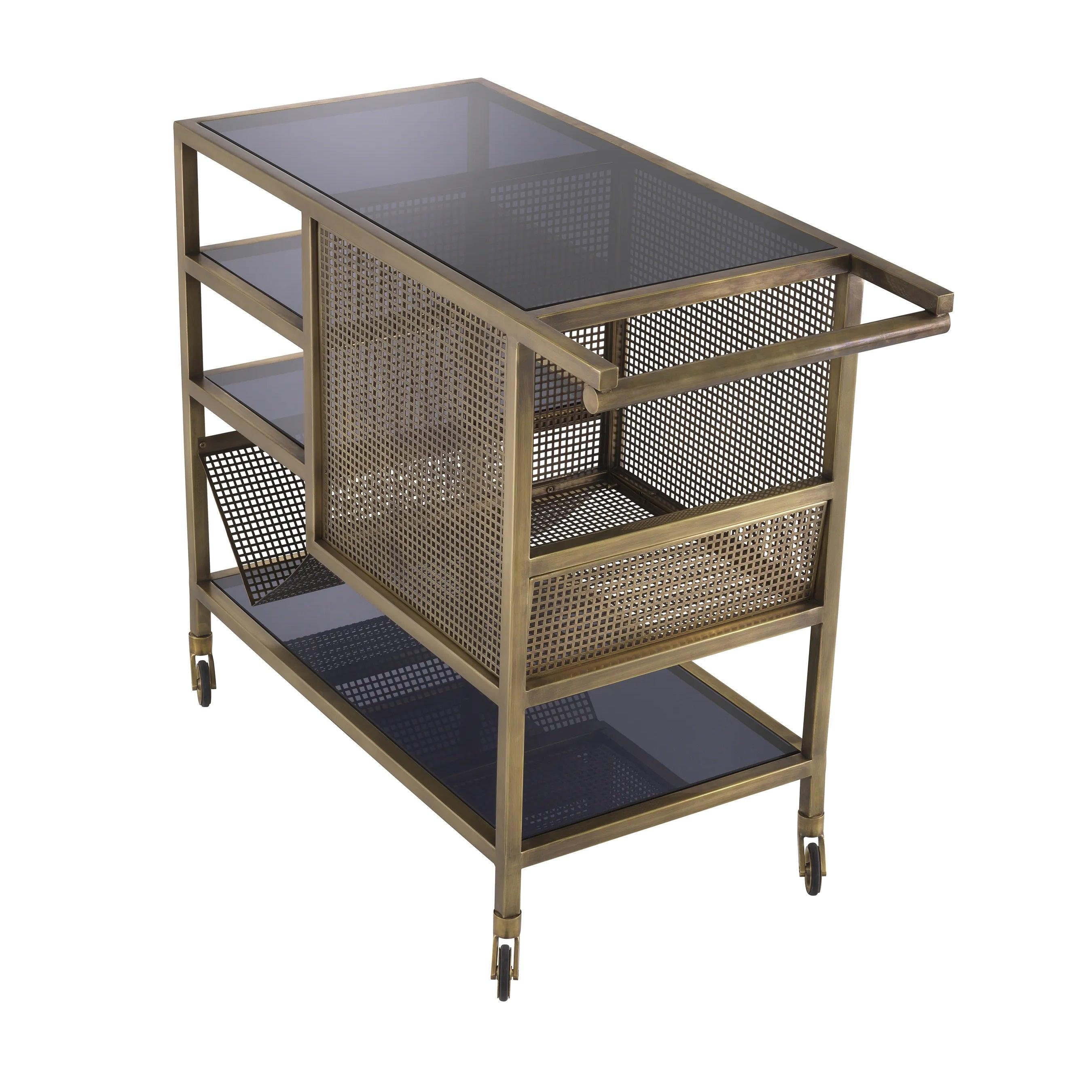 Wózek barowy STERLING czarny z mosiężnym wykończeniem Eichholtz Eye on Design