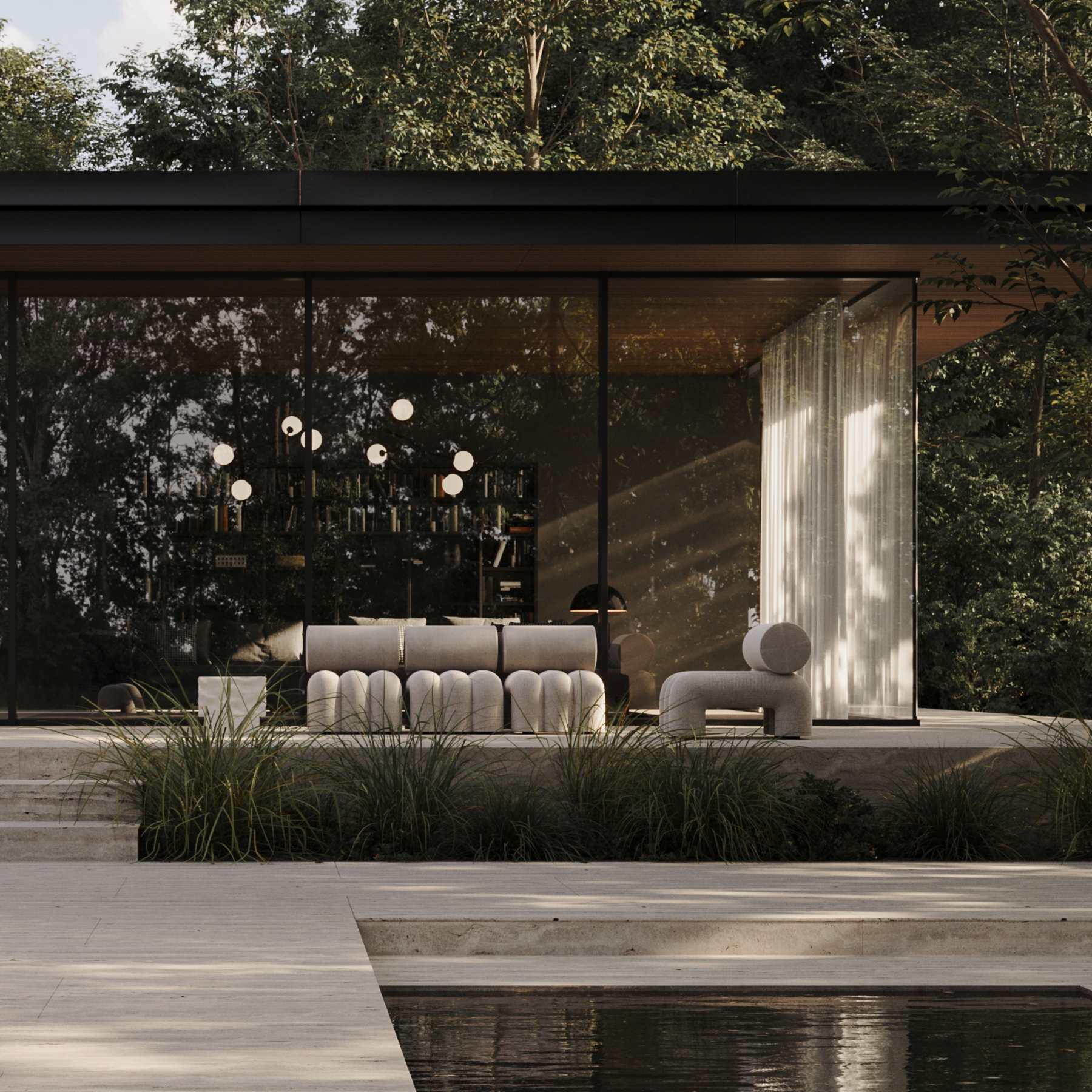 Foku armchair warm gray