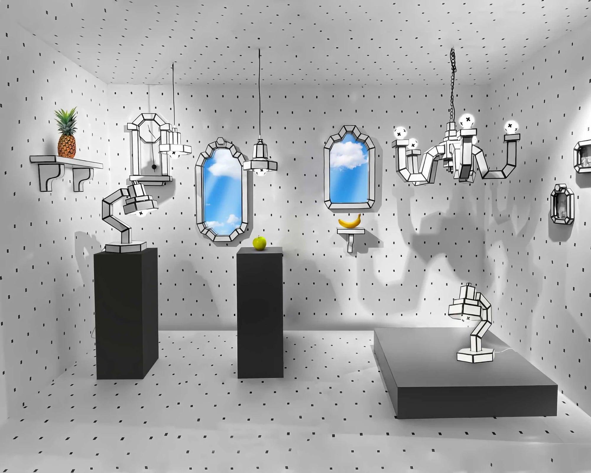 Zegar ścienny CUT 'N PASTE biały z czarną obramówką Seletti Eye on Design