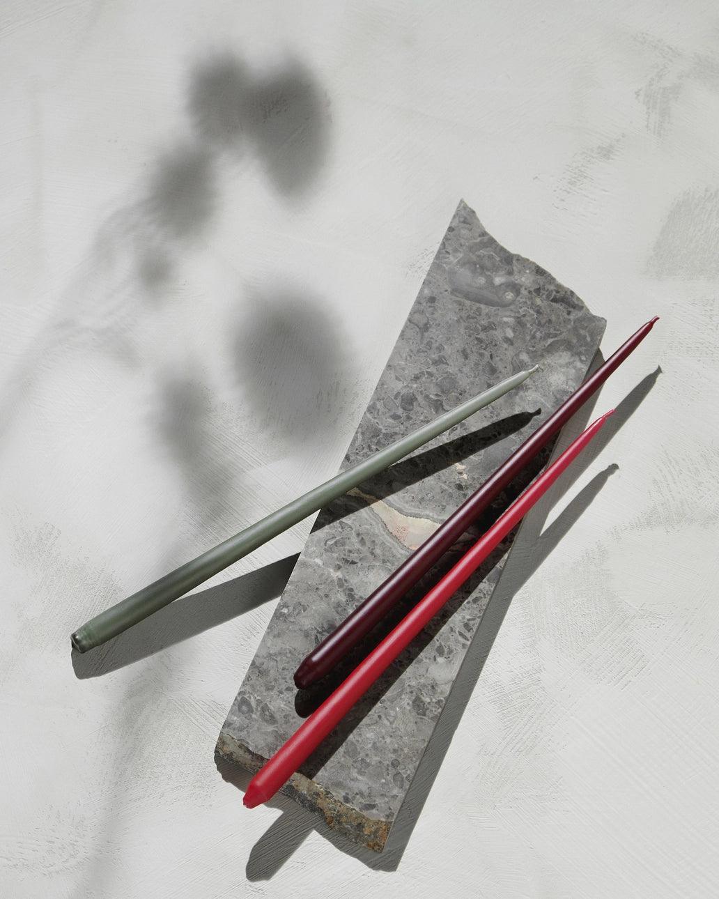 Zestaw 6 świeczek STOFF NAGEL oliwkowa zieleń Stoff Nagel Eye on Design