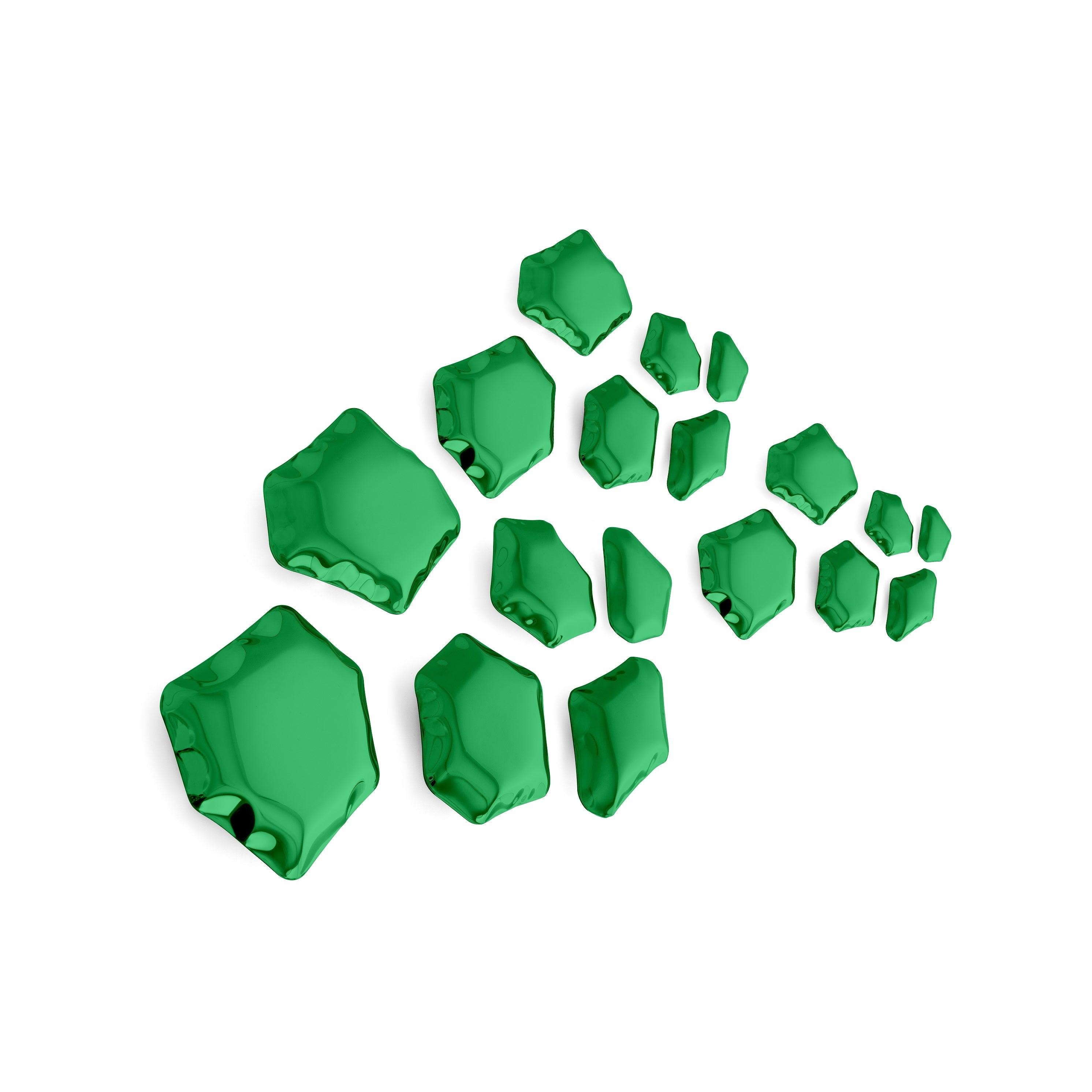 Zestaw dekoracyjnych wieszaków KAMYKI gradient szmaragd Zieta Studio 18 Eye on Design