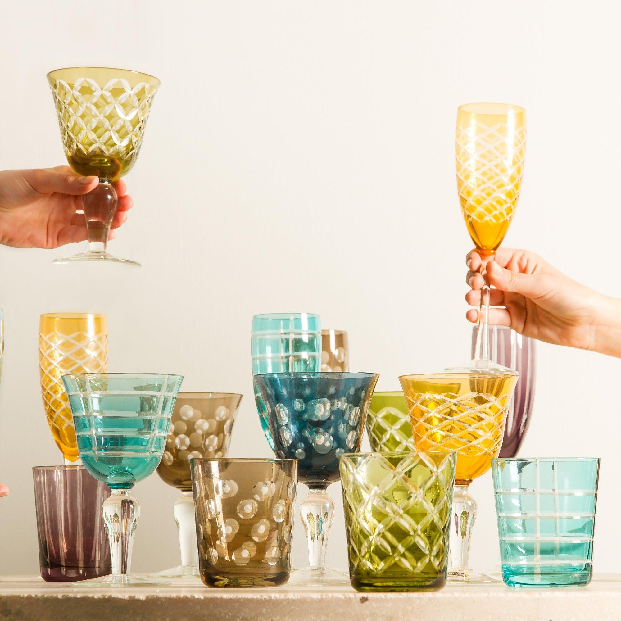 Zestaw kieliszków do wina BLOCKS kolorowy Pols Potten Eye on Design