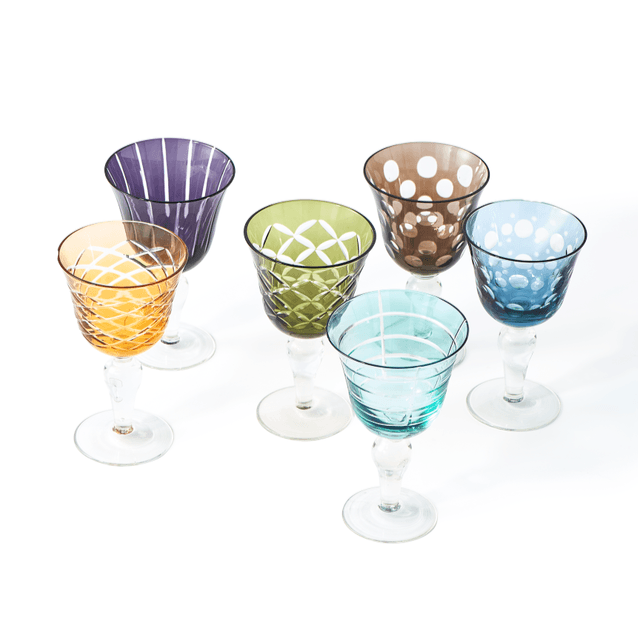 Zestaw kieliszków do wina CUTTINGS kolorowy Pols Potten Eye on Design