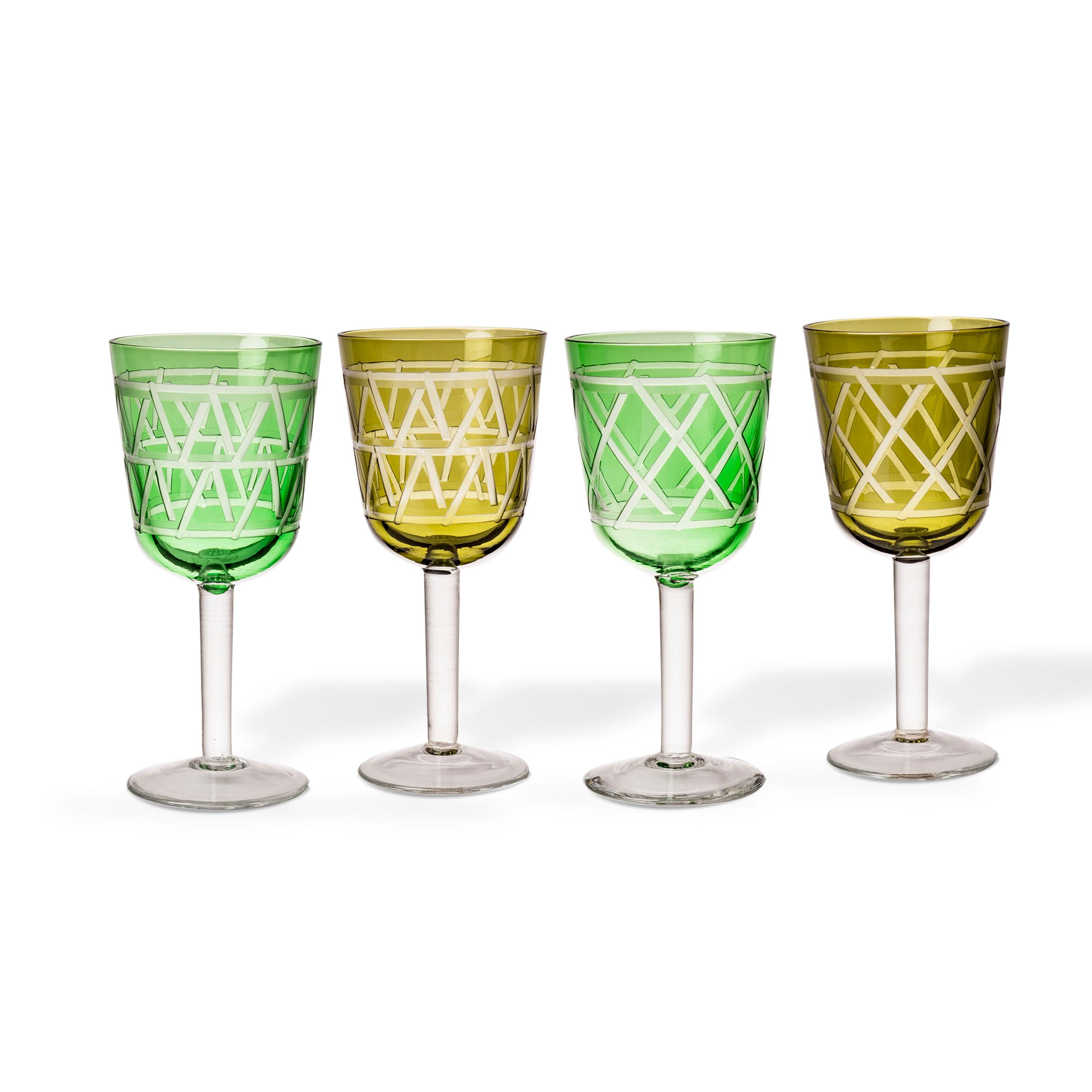 Zestaw kieliszków do wina TIE UP zielony Pols Potten Eye on Design