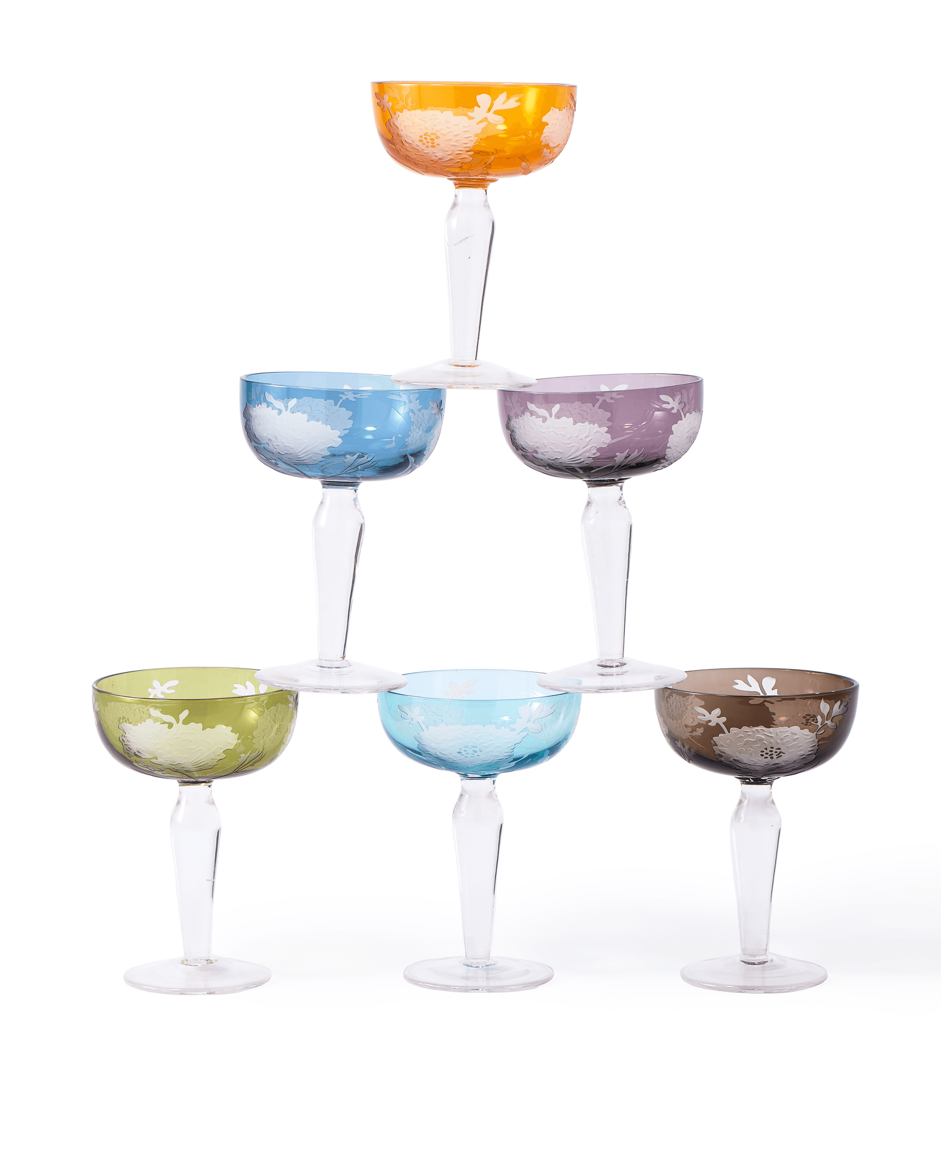 Zestaw kieliszków PEONY COUPE kolorowy Pols Potten Eye on Design