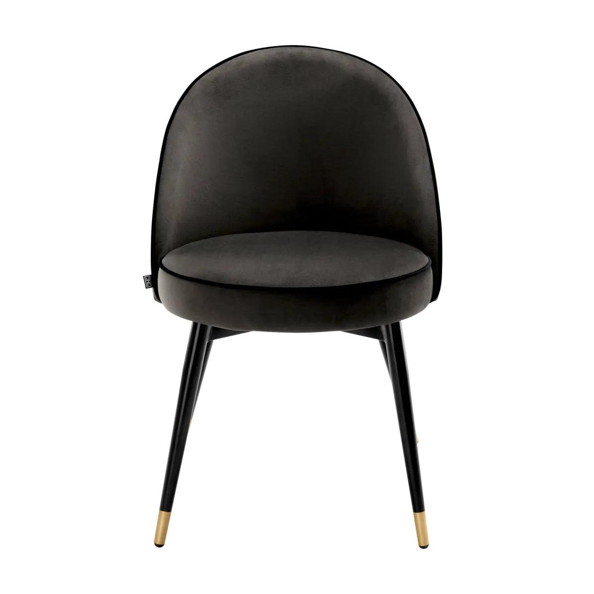 Zestaw krzeseł aksamitnych COOPER ciemnoszary Eichholtz Eye on Design