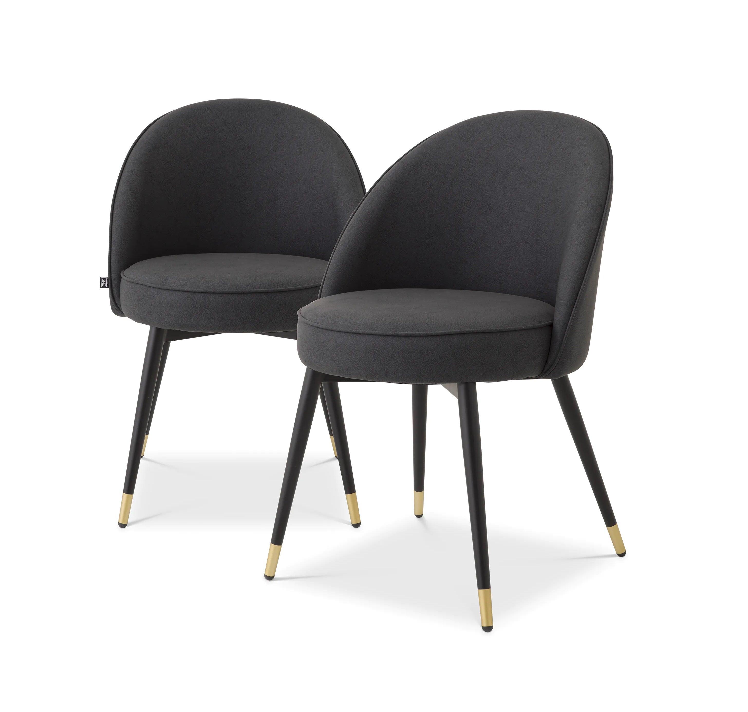 Zestaw krzeseł COOPER czarna ekoskóra Eichholtz Eye on Design