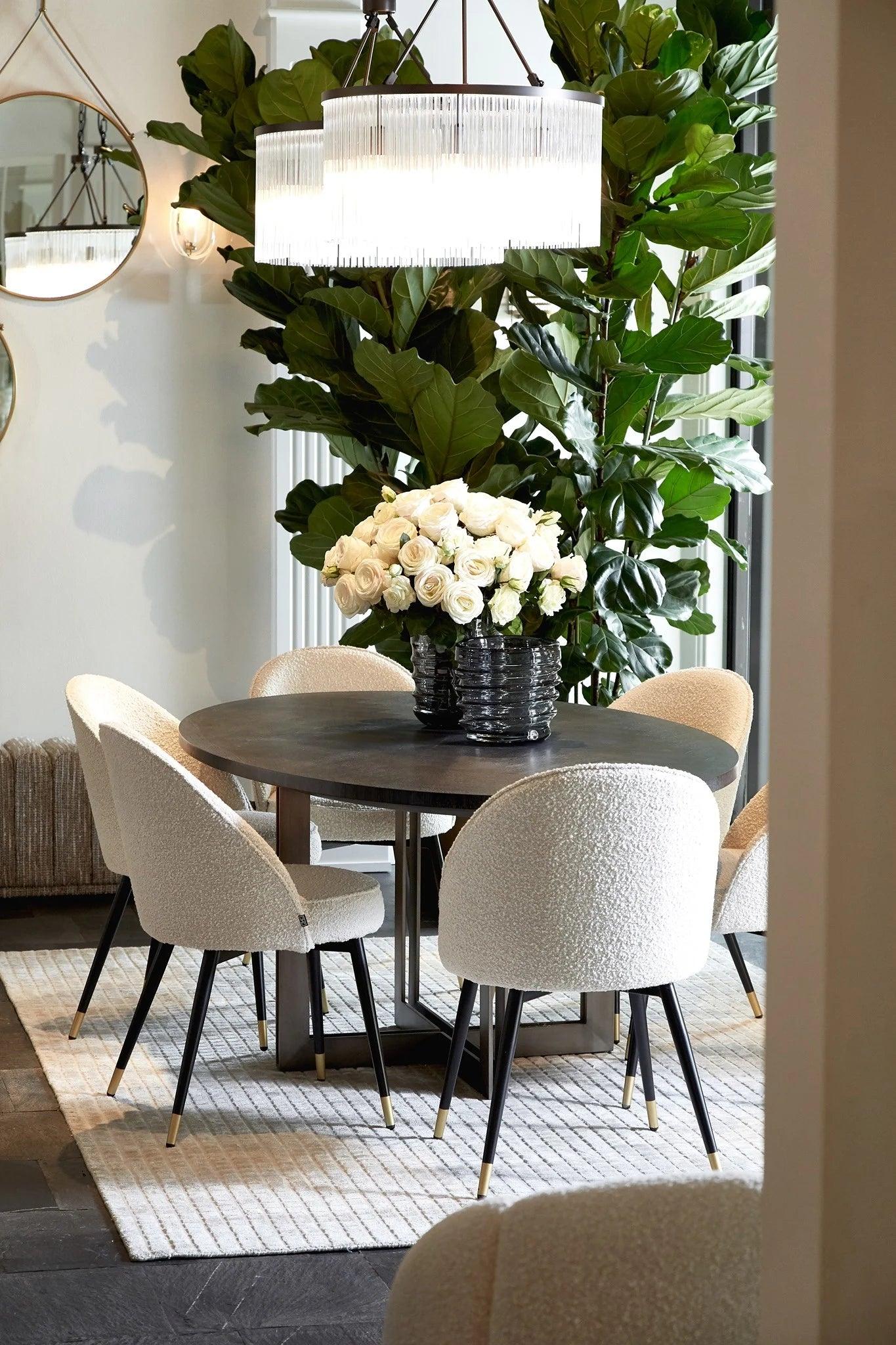 Zestaw krzeseł w tkaninie boucle COOPER kremowy Eichholtz Eye on Design