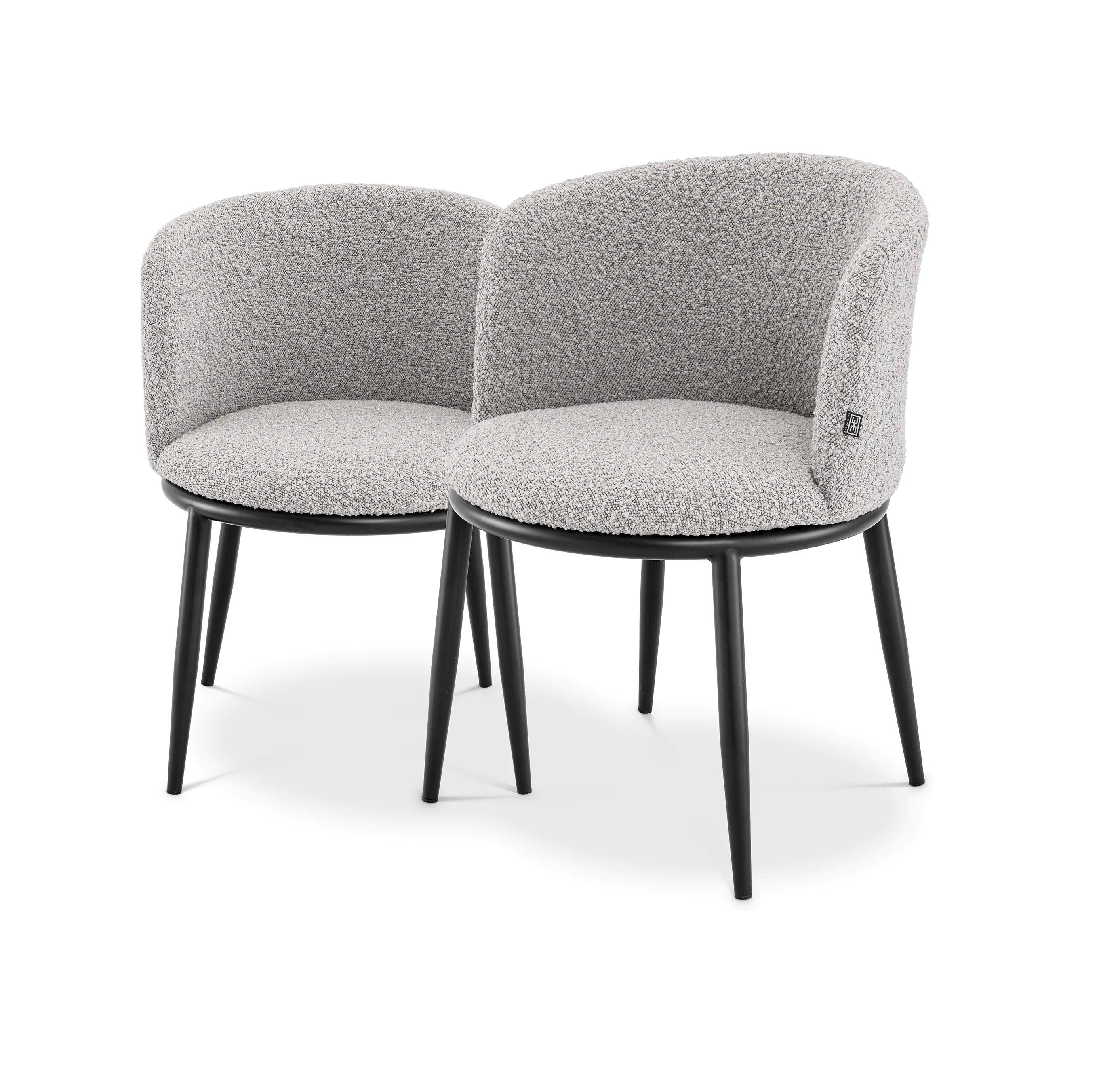 Zestaw krzeseł w tkaninie boucle FILMORE szary Eichholtz Eye on Design